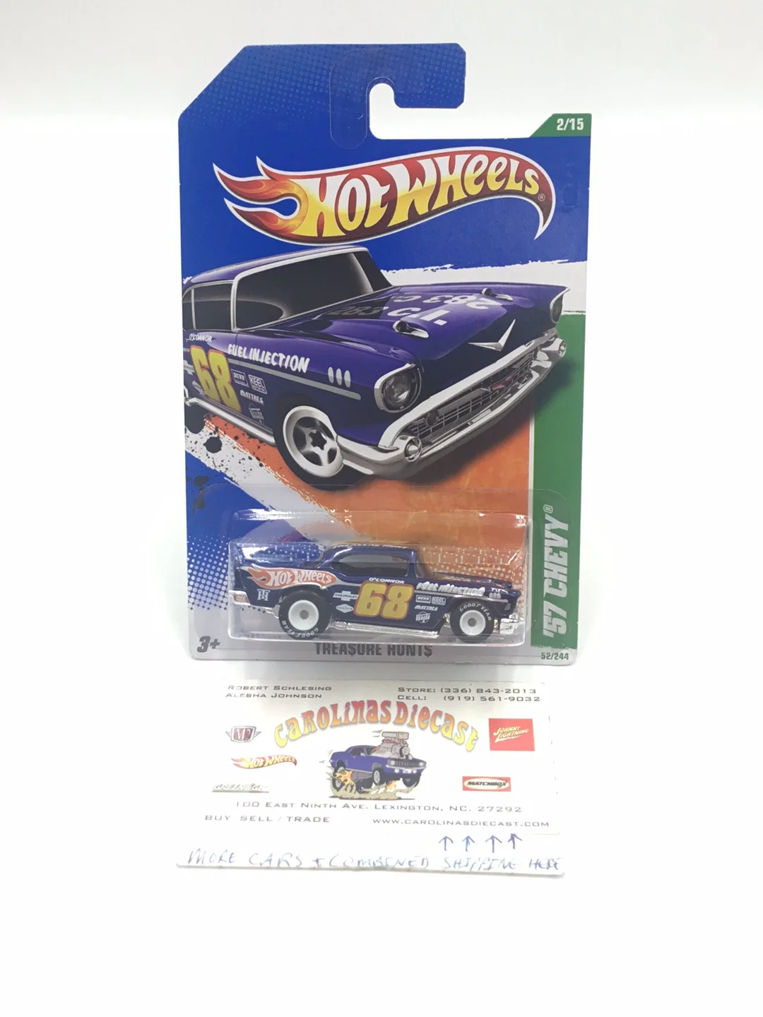 2011 hot wheels #52 super treasure hunt 57 Chevy W/ Protecto