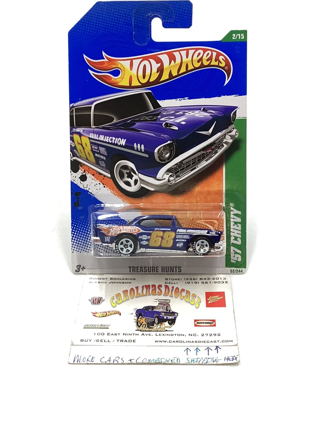 2011 hot wheels #52 treasure hunt 57 Chevy W/ protector