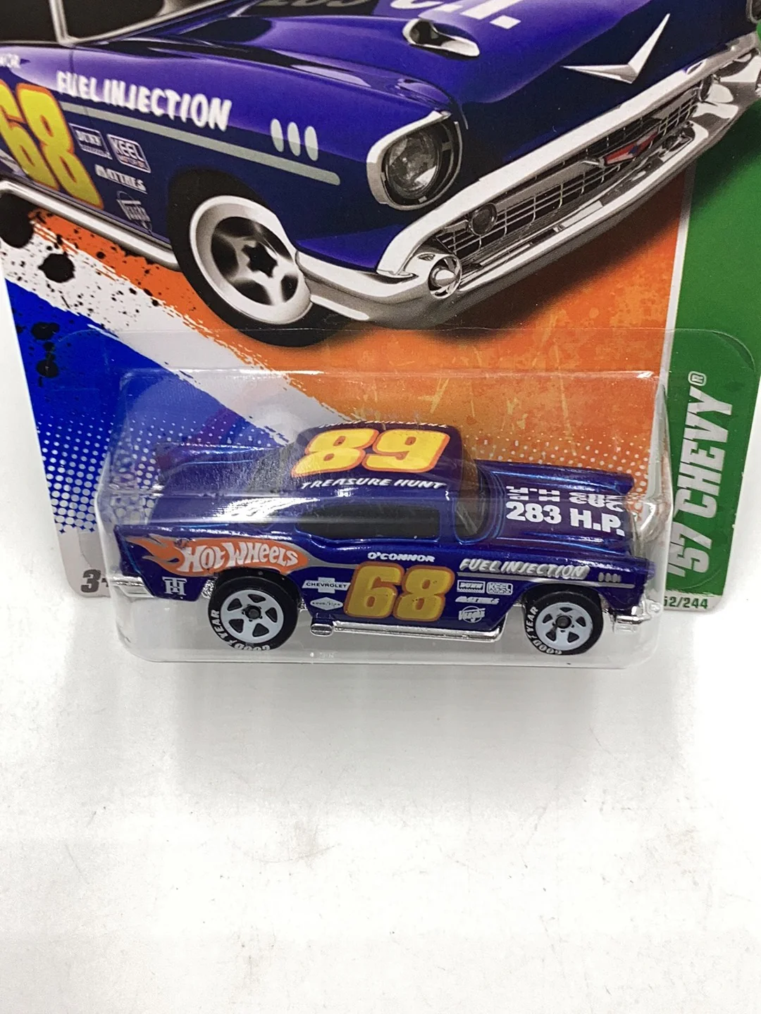 2011 hot wheels #52 treasure hunt 57 Chevy W/ protector - Image 5