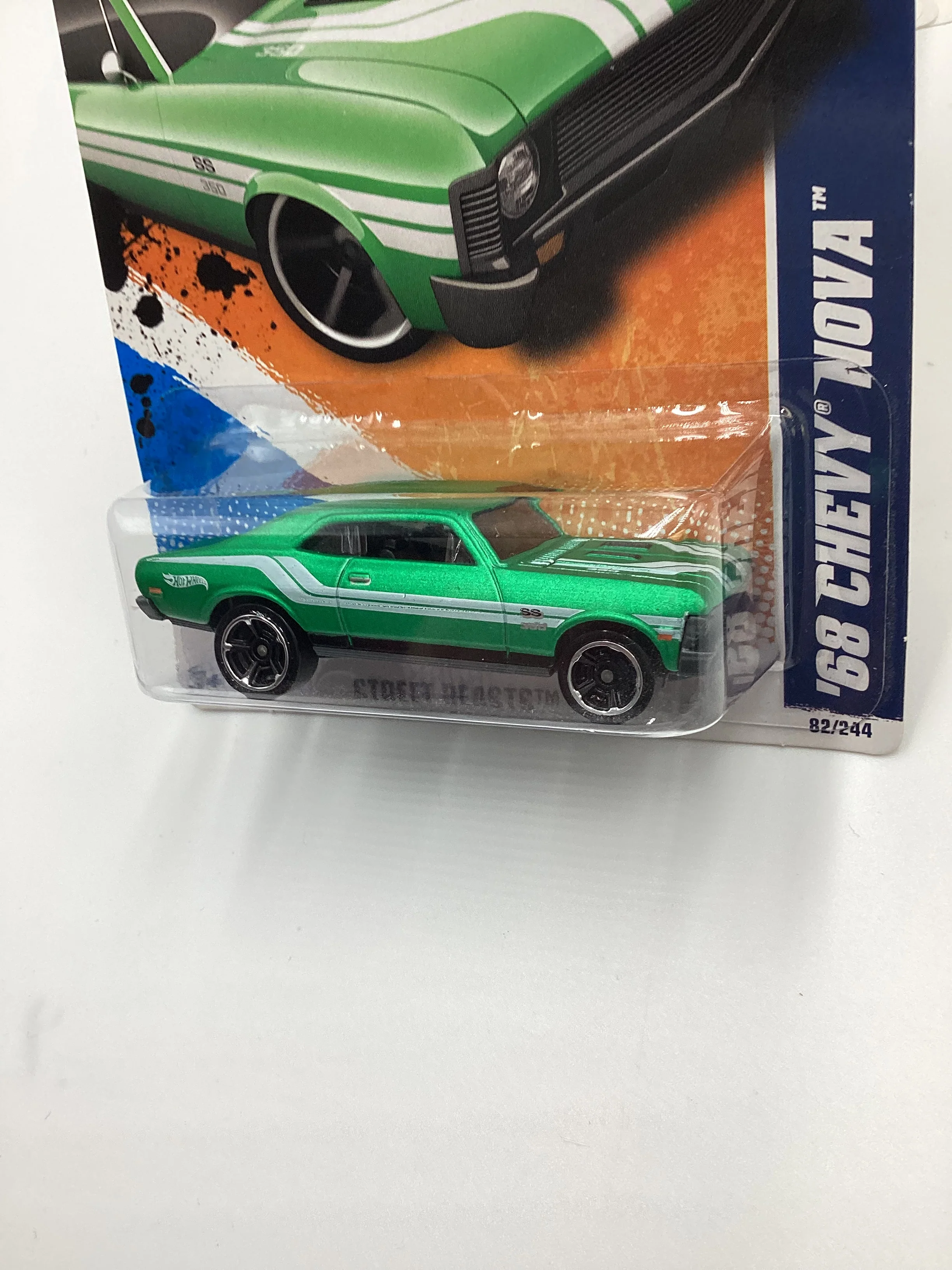 2011 Hot Wheels #82 68 Chevy Nova Green - Image 4