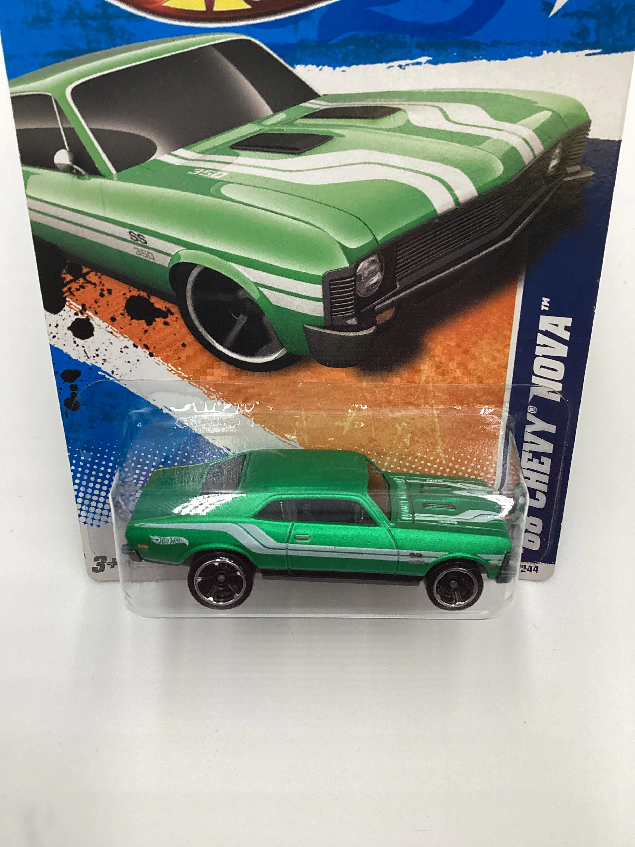 2011 Hot Wheels #82 68 Chevy Nova Green - Image 6