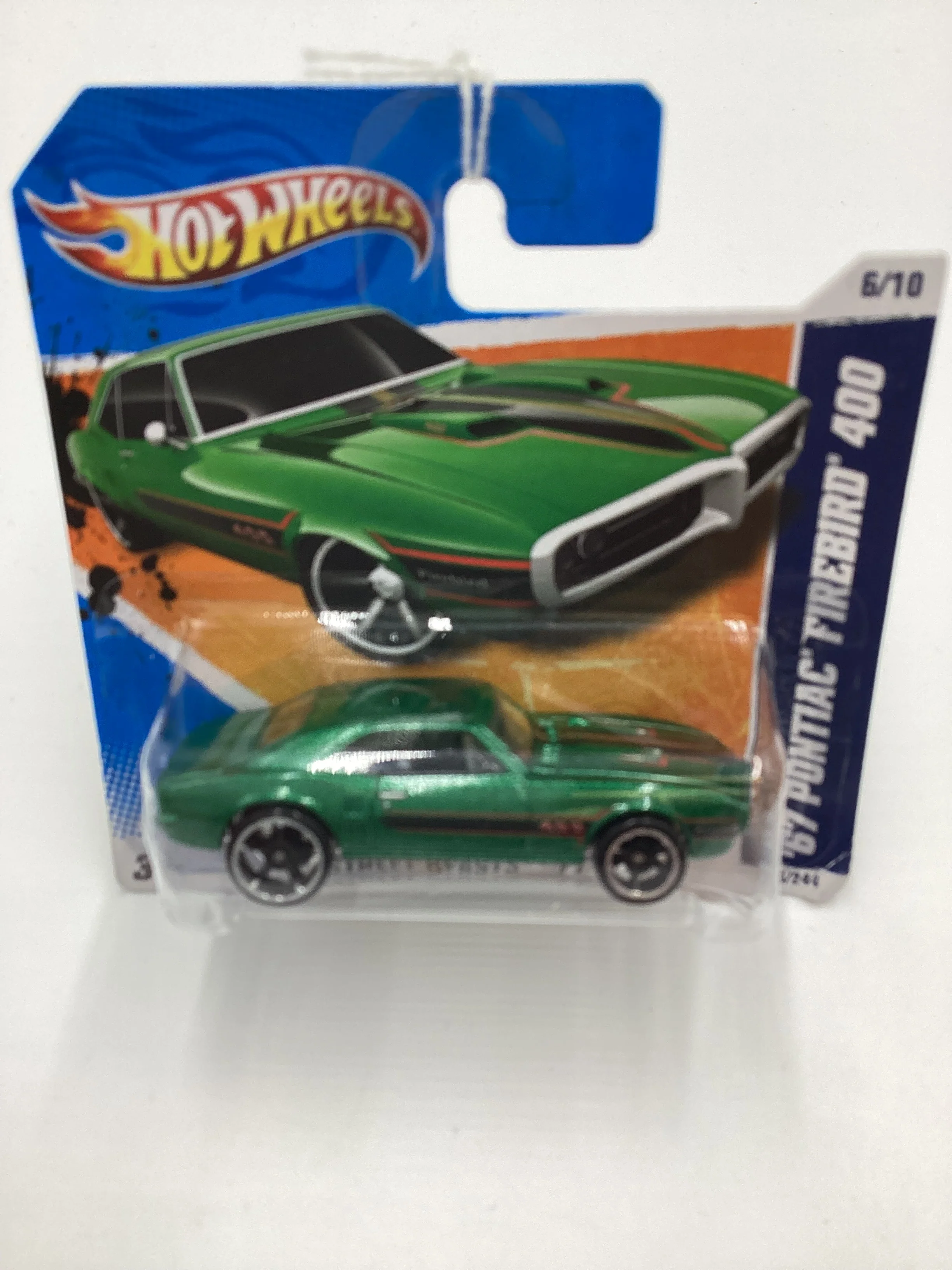2011 Hot Wheels #86 67 Pontiac Firebird 400 Green Short Card Crushed Blister 59F - Image 2