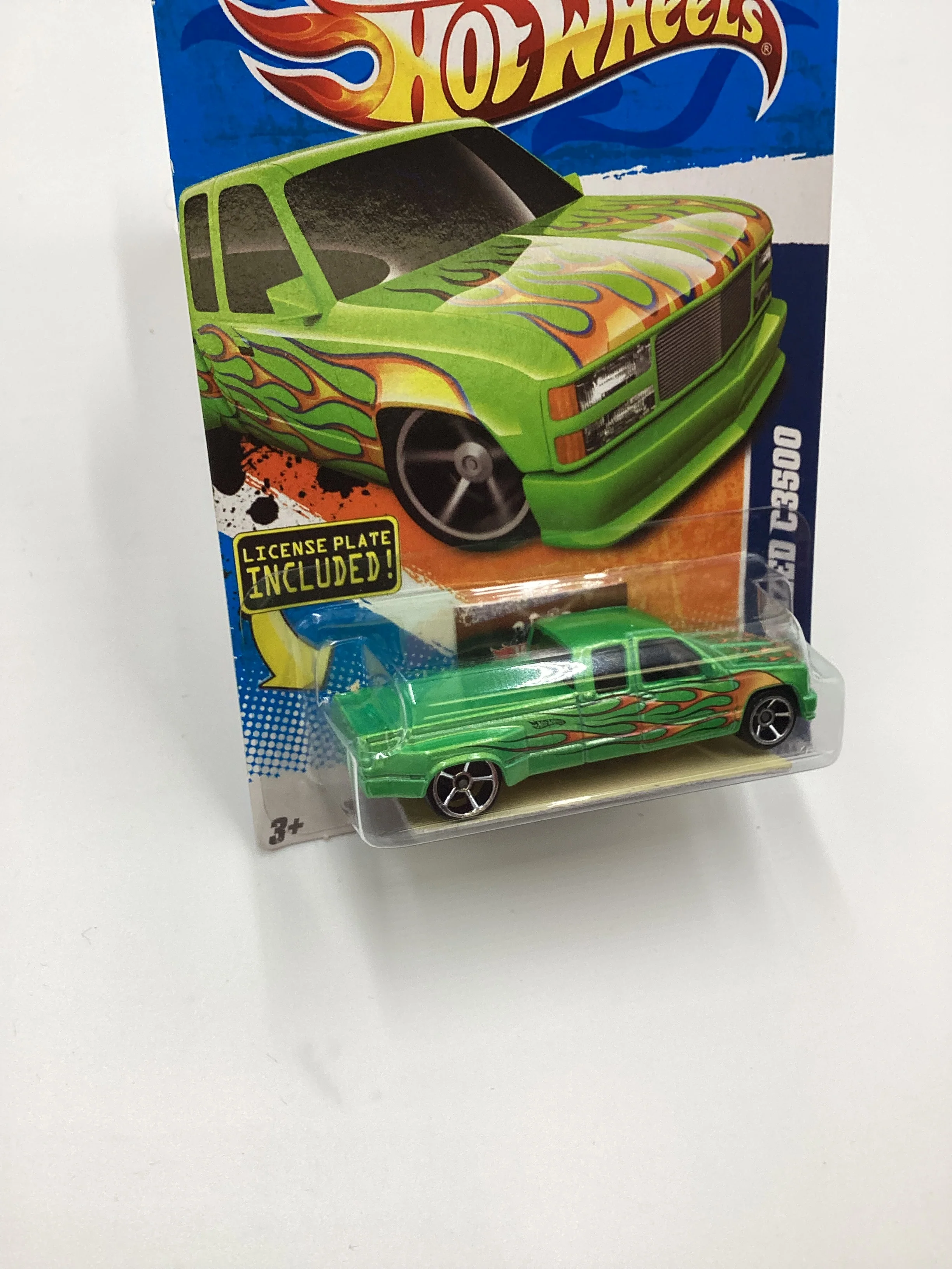 2011 Hot Wheels #92 Customized C3500 Green License Plate Card 14A - Image 5