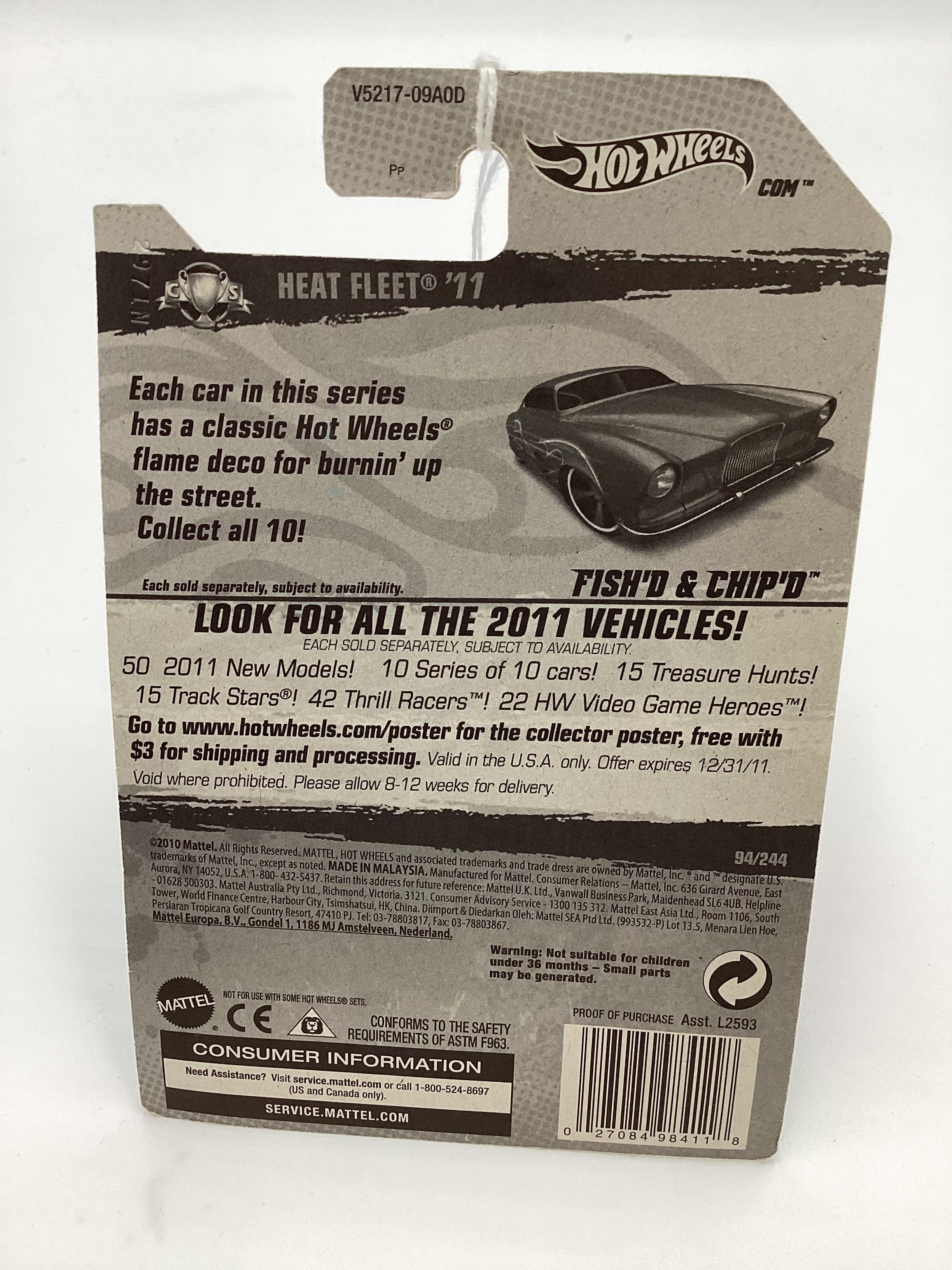 2011 Hot Wheels #94 Fish’d & Chip’d Blue 113A - Image 7