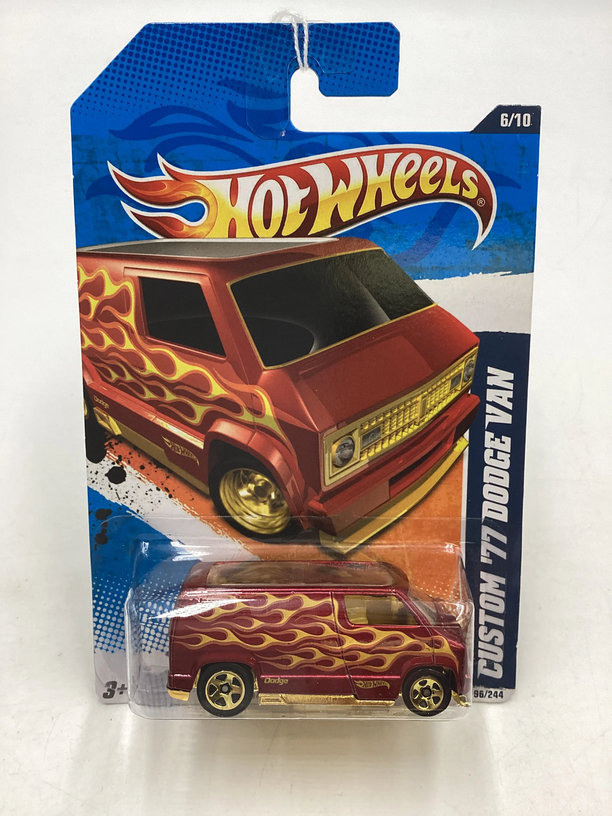 2011 Hot Wheels #96 Custom 77 Dodge Van Red - Image 2