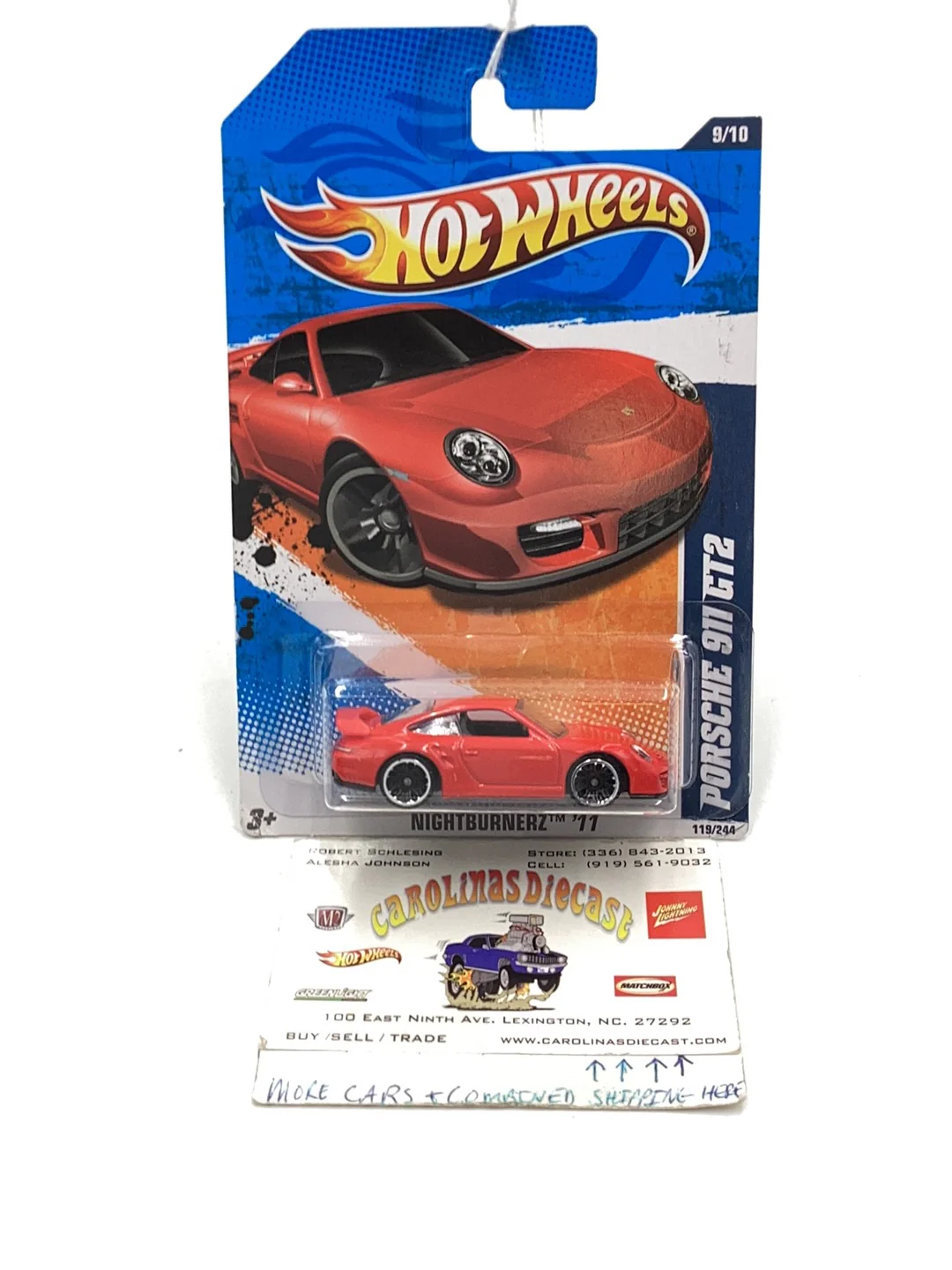 2011 hot wheels #9 Porsche 911 GT2 red 98D