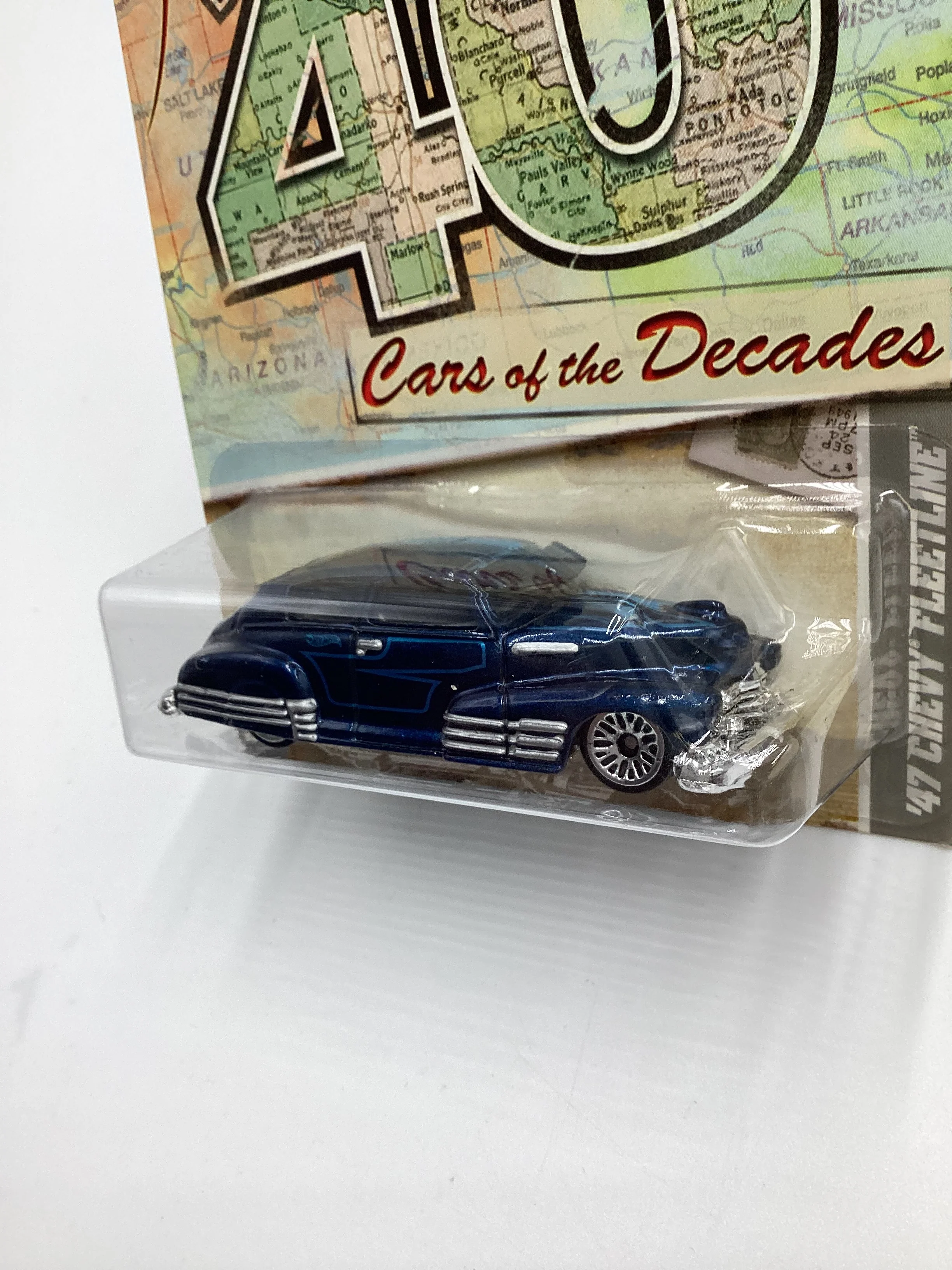 2011 Hot Wheels Cars of the Decades The 40s #7 47 Chevy Fleetline Blue - Image 4