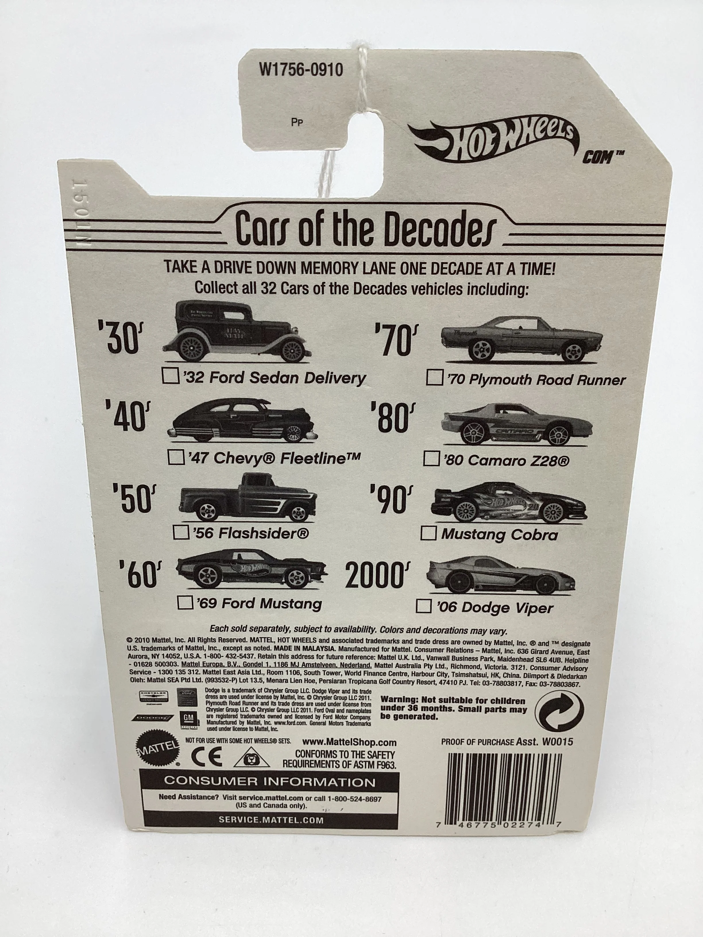 2011 Hot Wheels Cars of the Decades The 50s #11 56 Flashsider Red 157F - Image 7