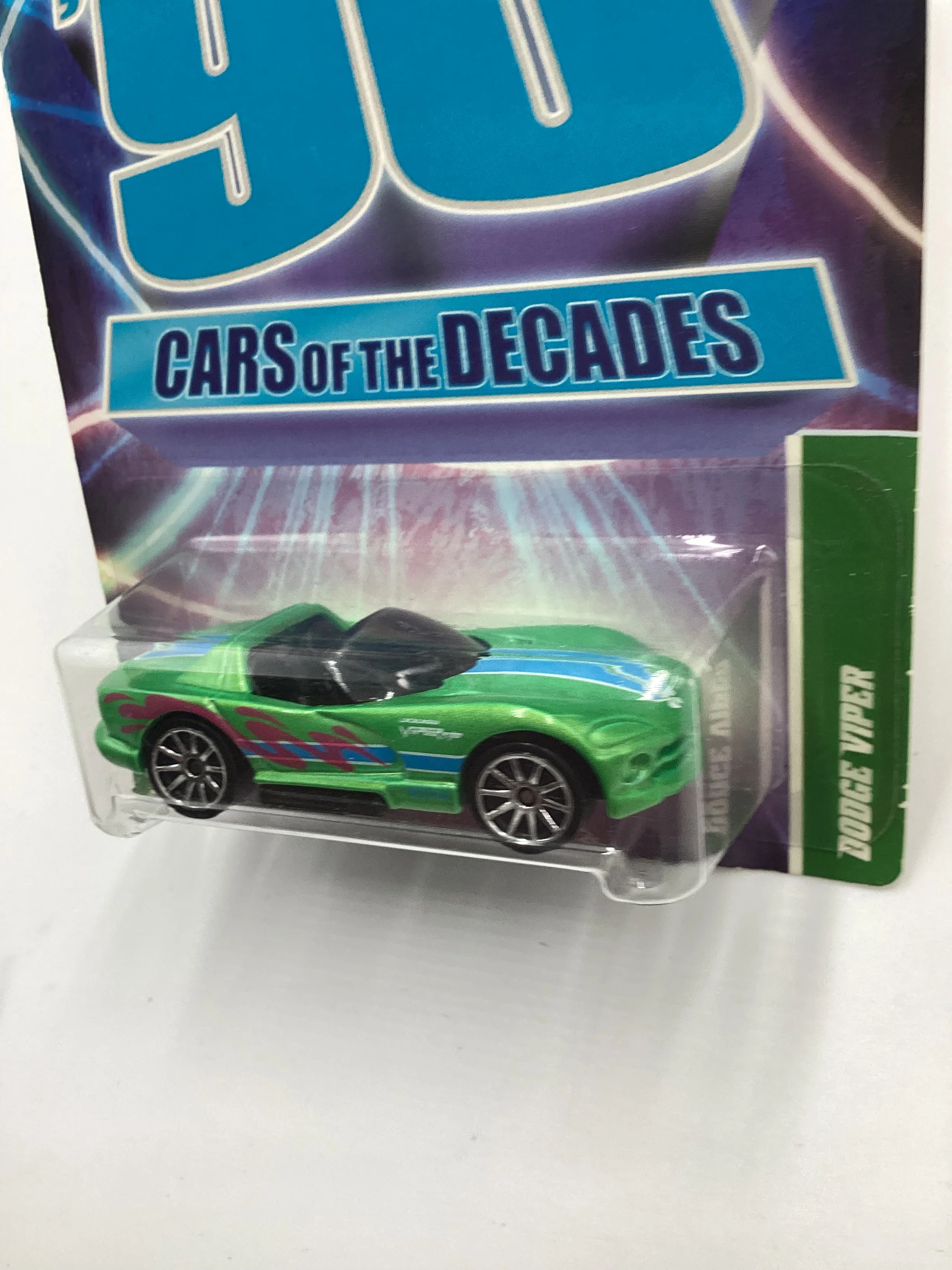 2011 Hot Wheels Cars of the Decades The 90s #26 Dodge Viper Green 157H - Image 4