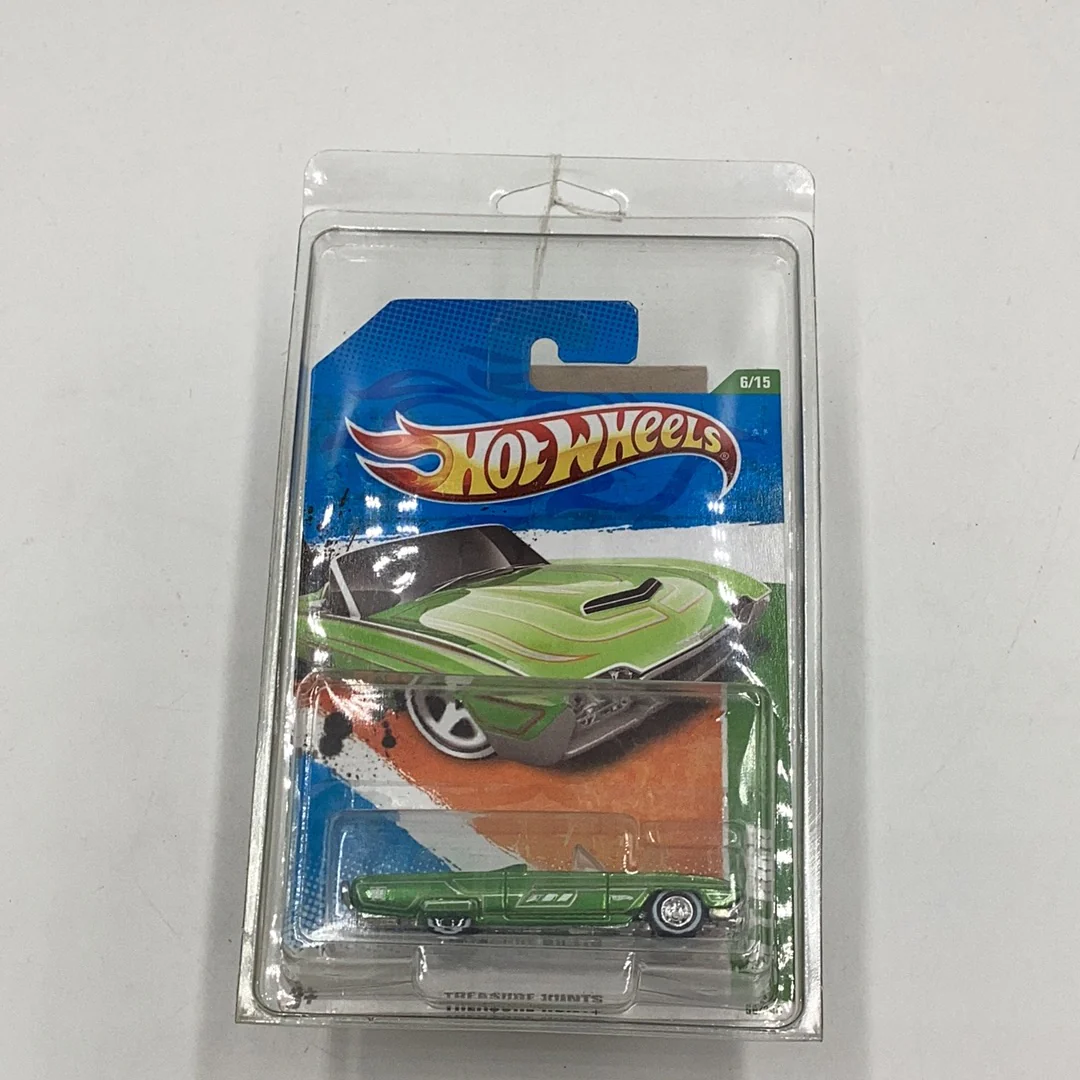 2011 Hot Wheels Super Treasure Hunt #56 63 T-Bird Green W/ Protector - Image 8