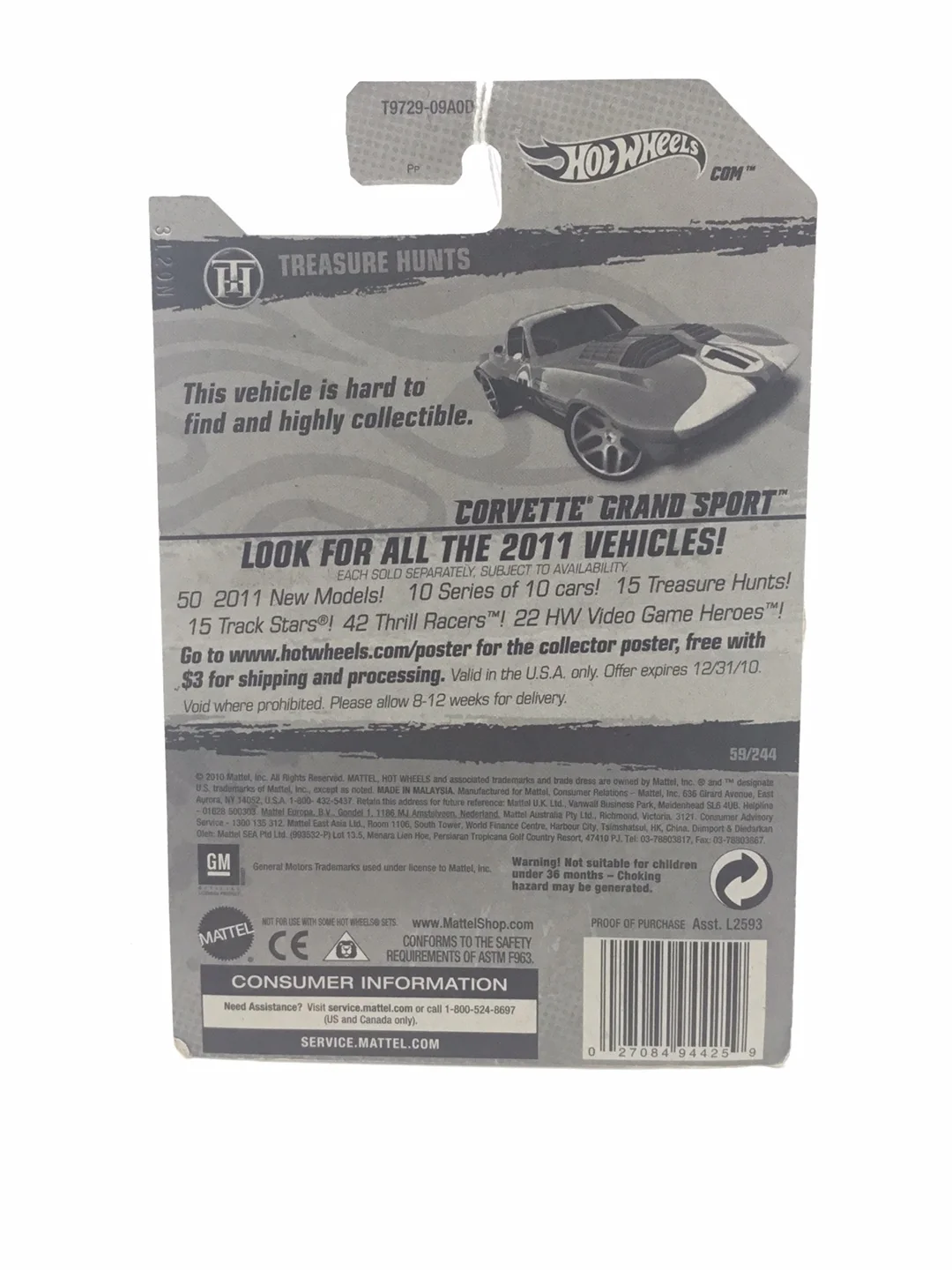 2011 hot wheels treasure hunt #59 Corvette Grand Sport AA3 - Image 6