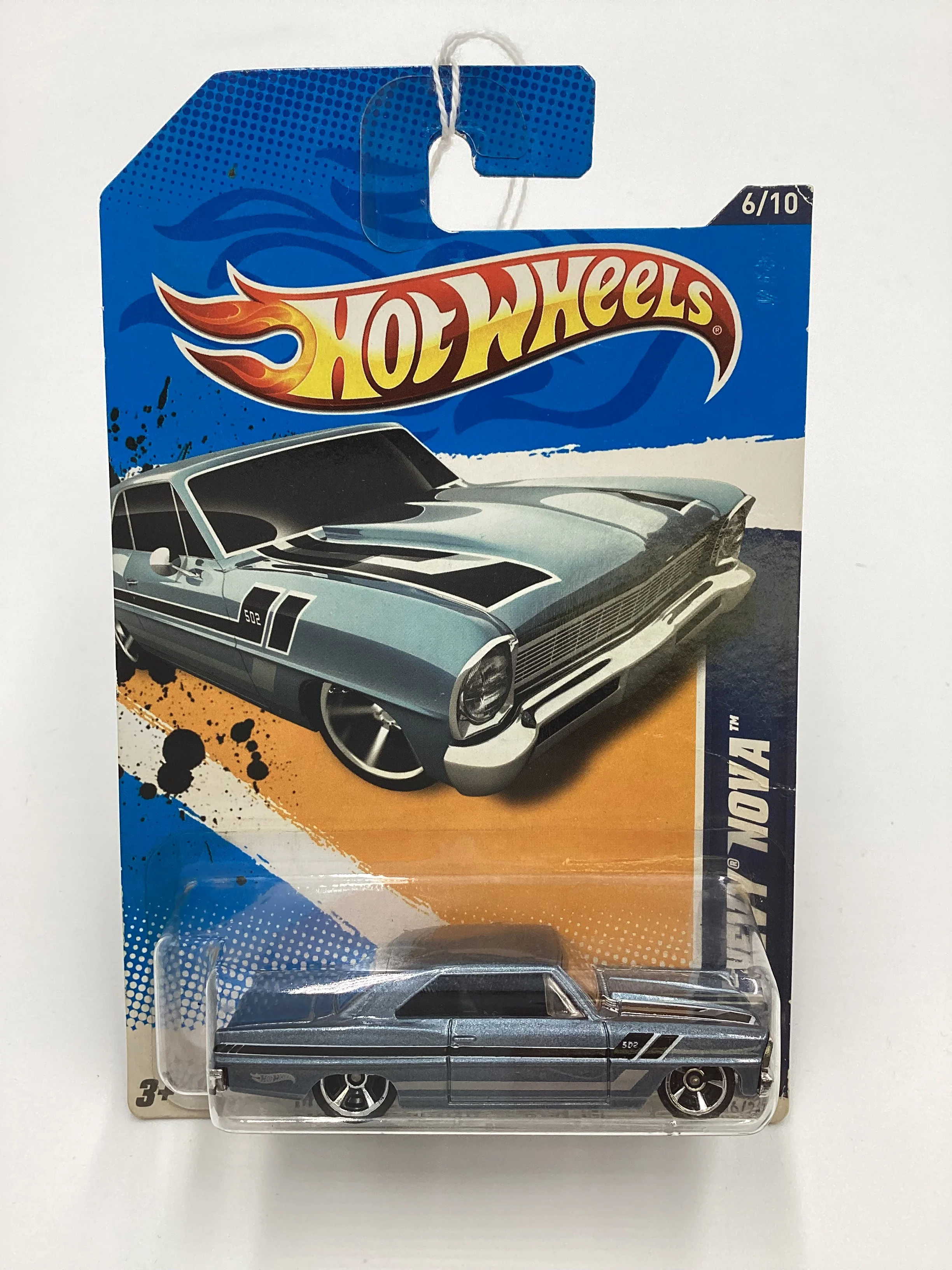 2012 Hot Wheels #106 66 Chevy Nova Light Blue - Image 2