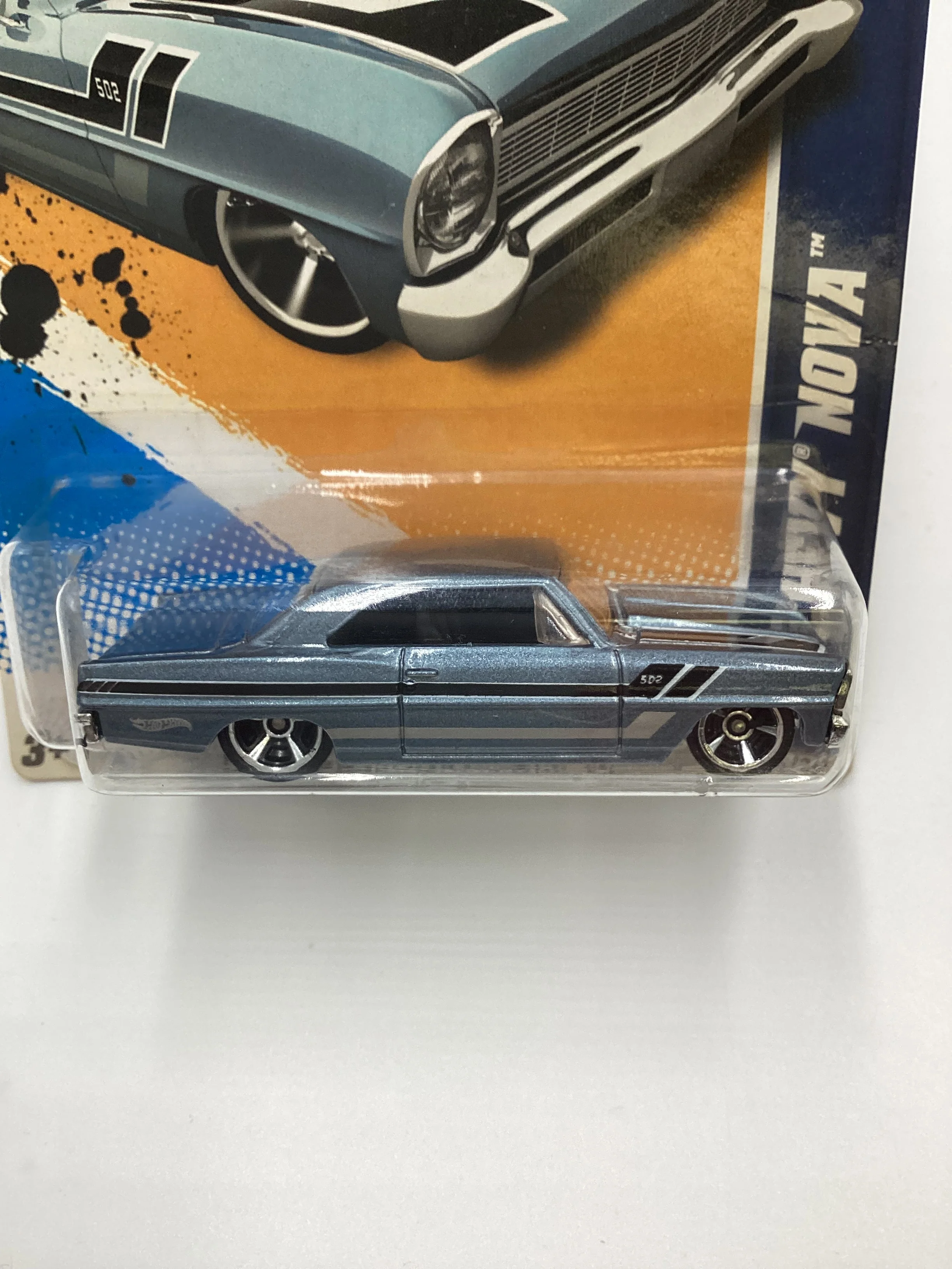 2012 Hot Wheels #106 66 Chevy Nova Light Blue - Image 3