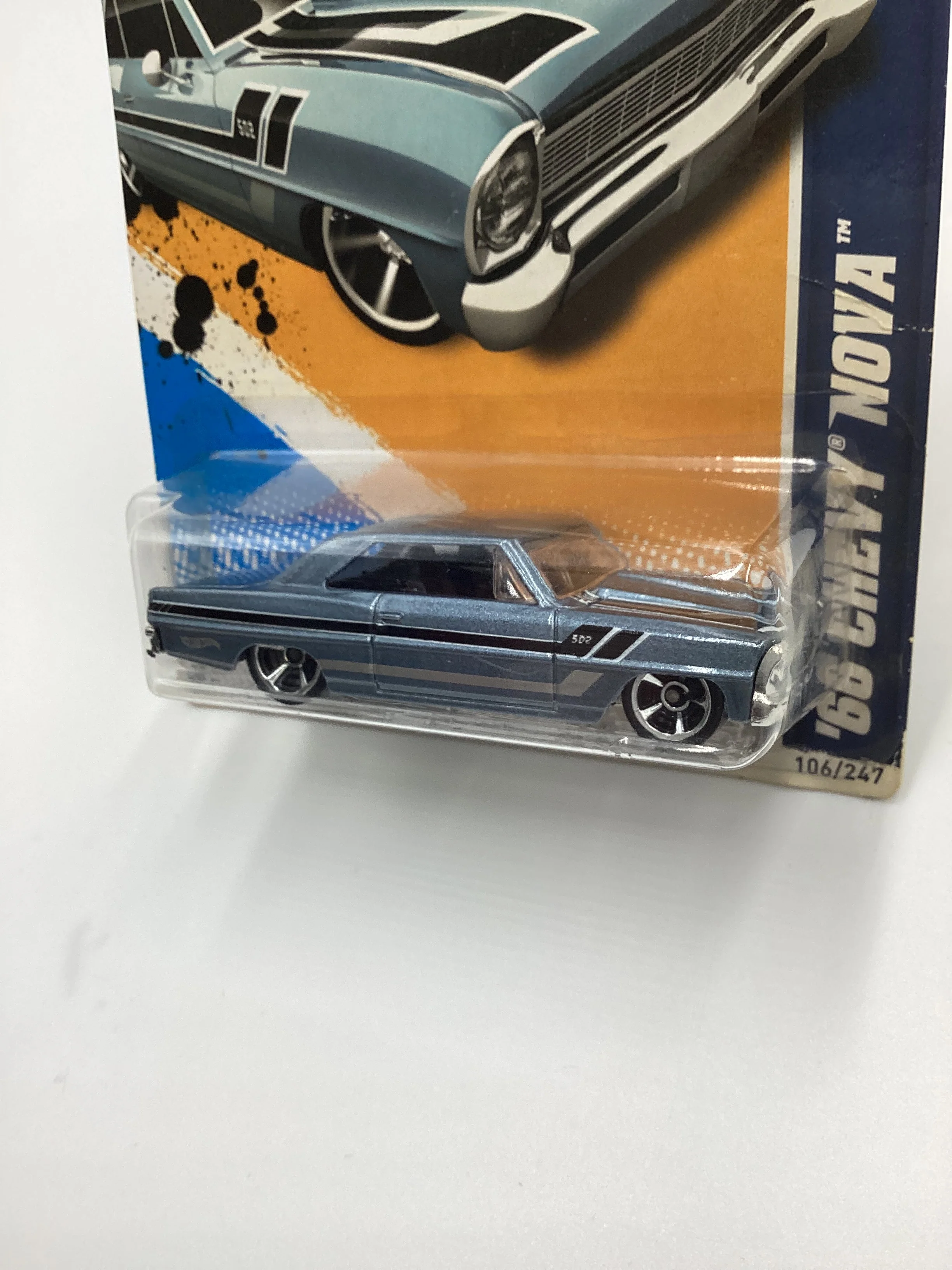 2012 Hot Wheels #106 66 Chevy Nova Light Blue - Image 4