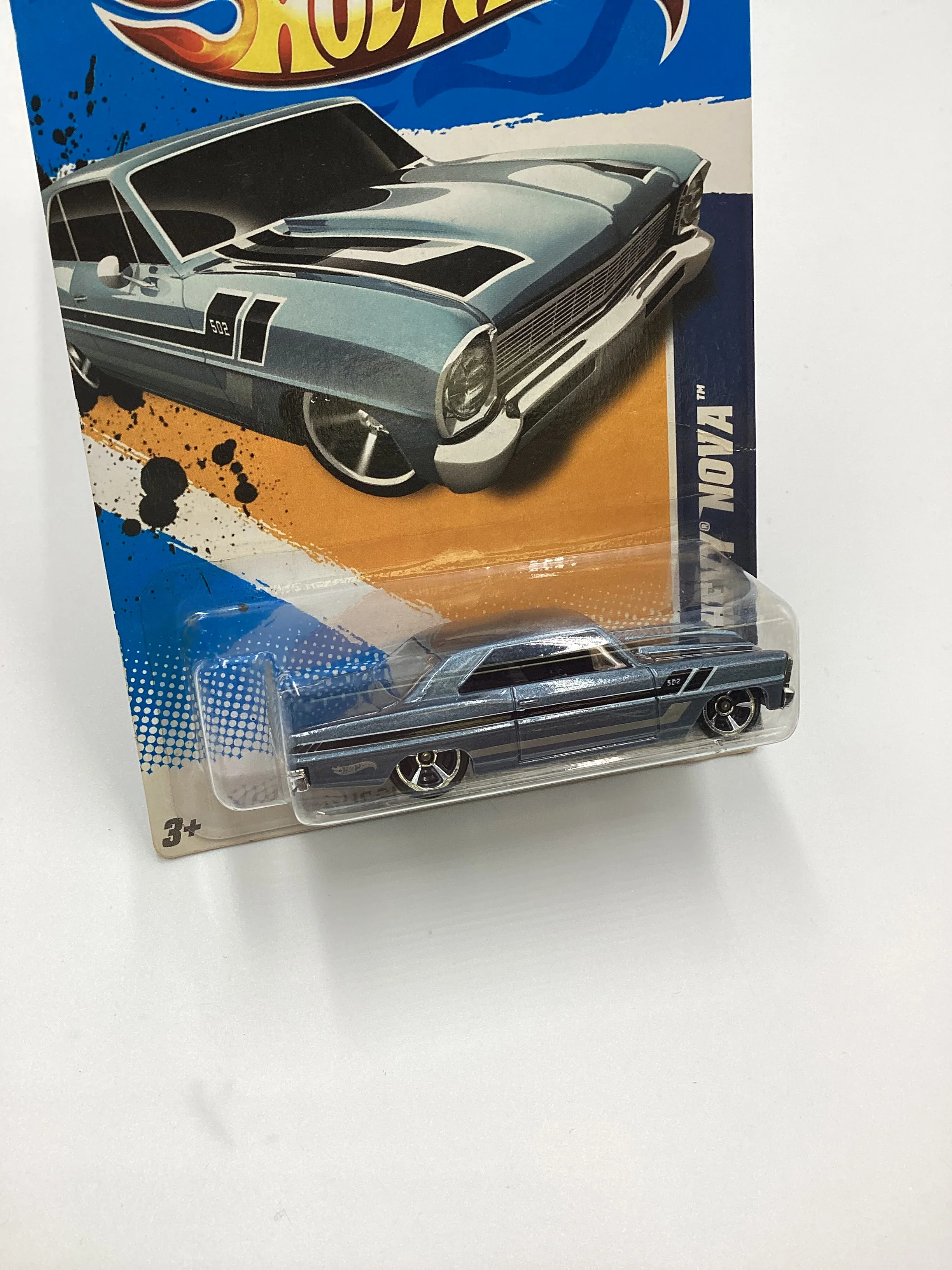 2012 Hot Wheels #106 66 Chevy Nova Light Blue - Image 5