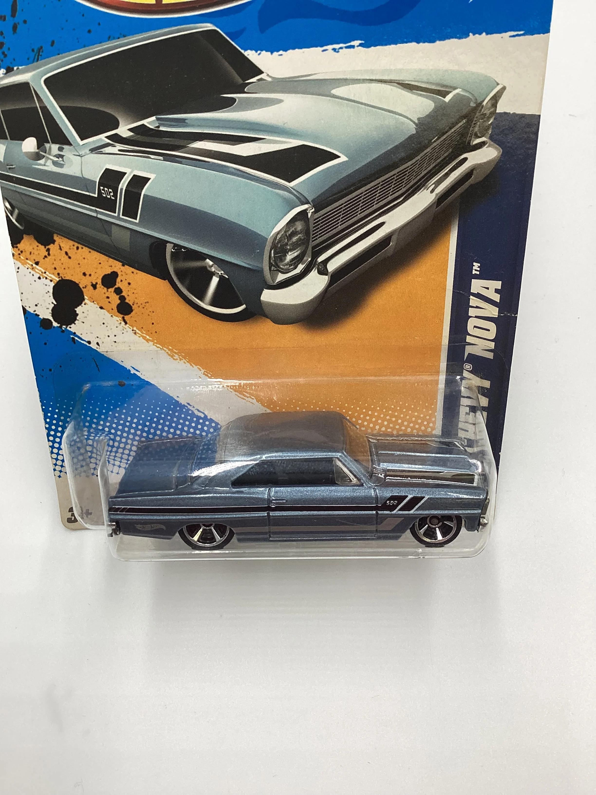2012 Hot Wheels #106 66 Chevy Nova Light Blue - Image 6