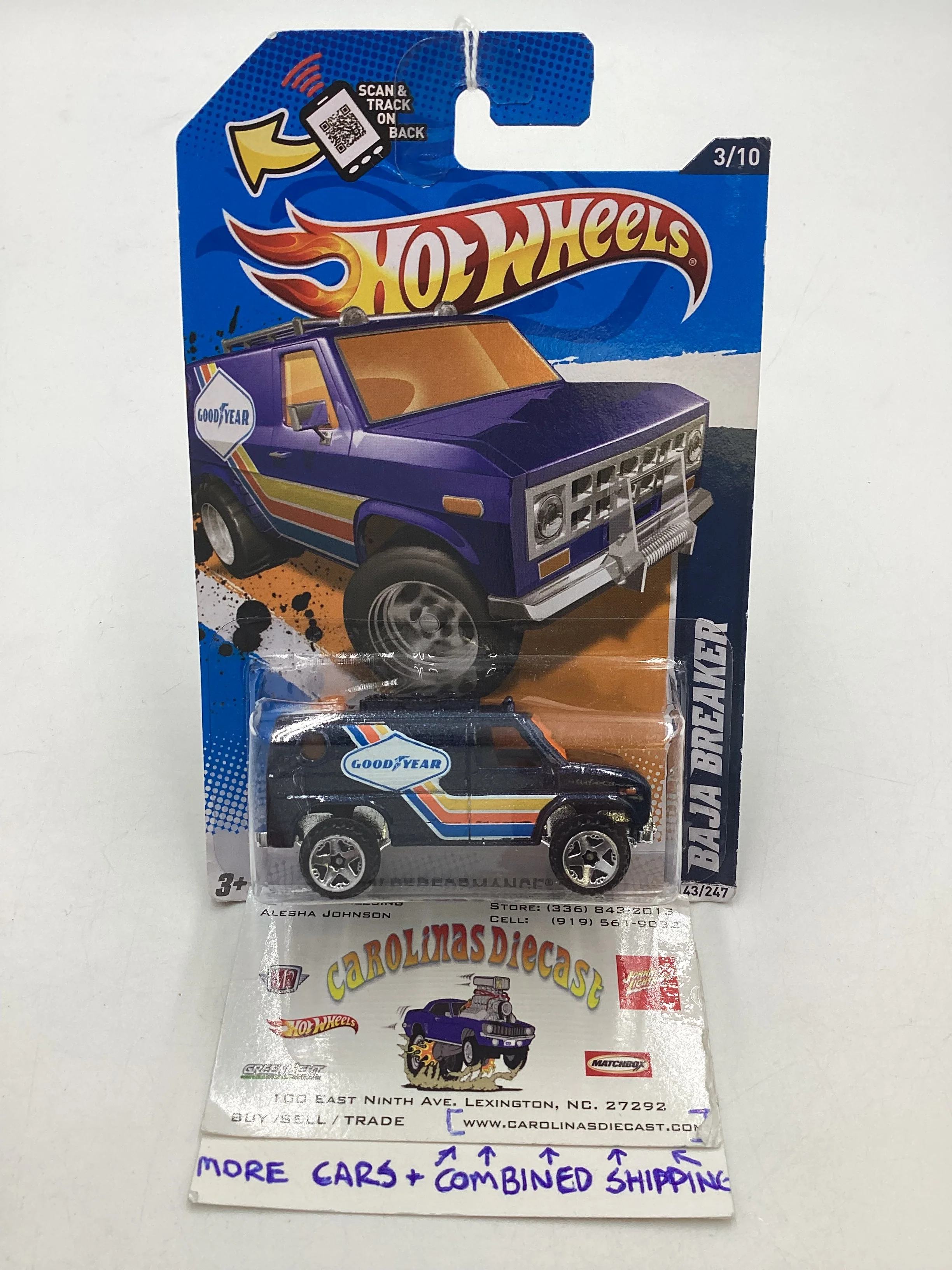 2012 Hot Wheels #143 Baja Breaker Blue 50E