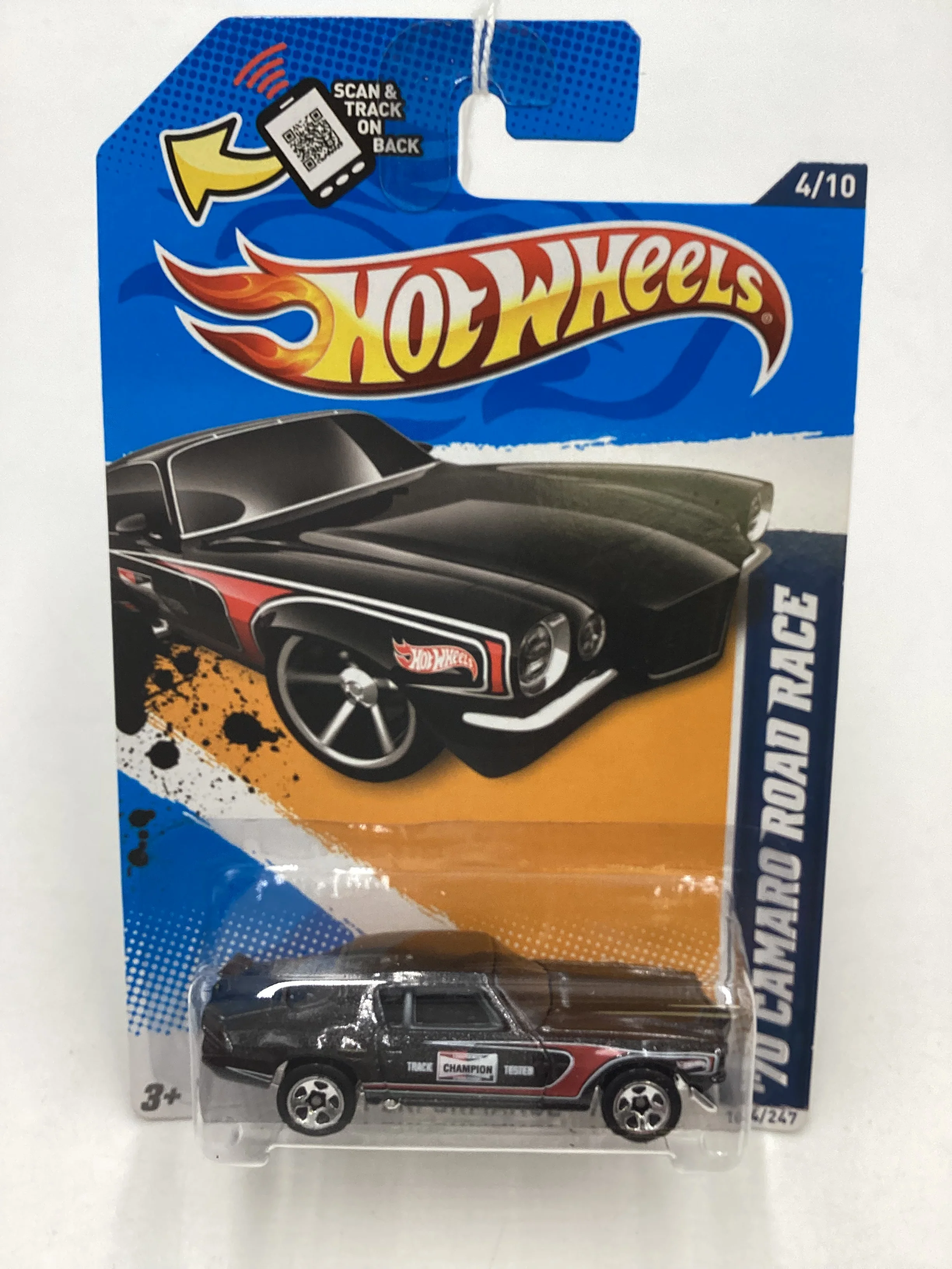 2012 Hot Wheels #144 Black 70 Camaro Road Race 6E - Image 2