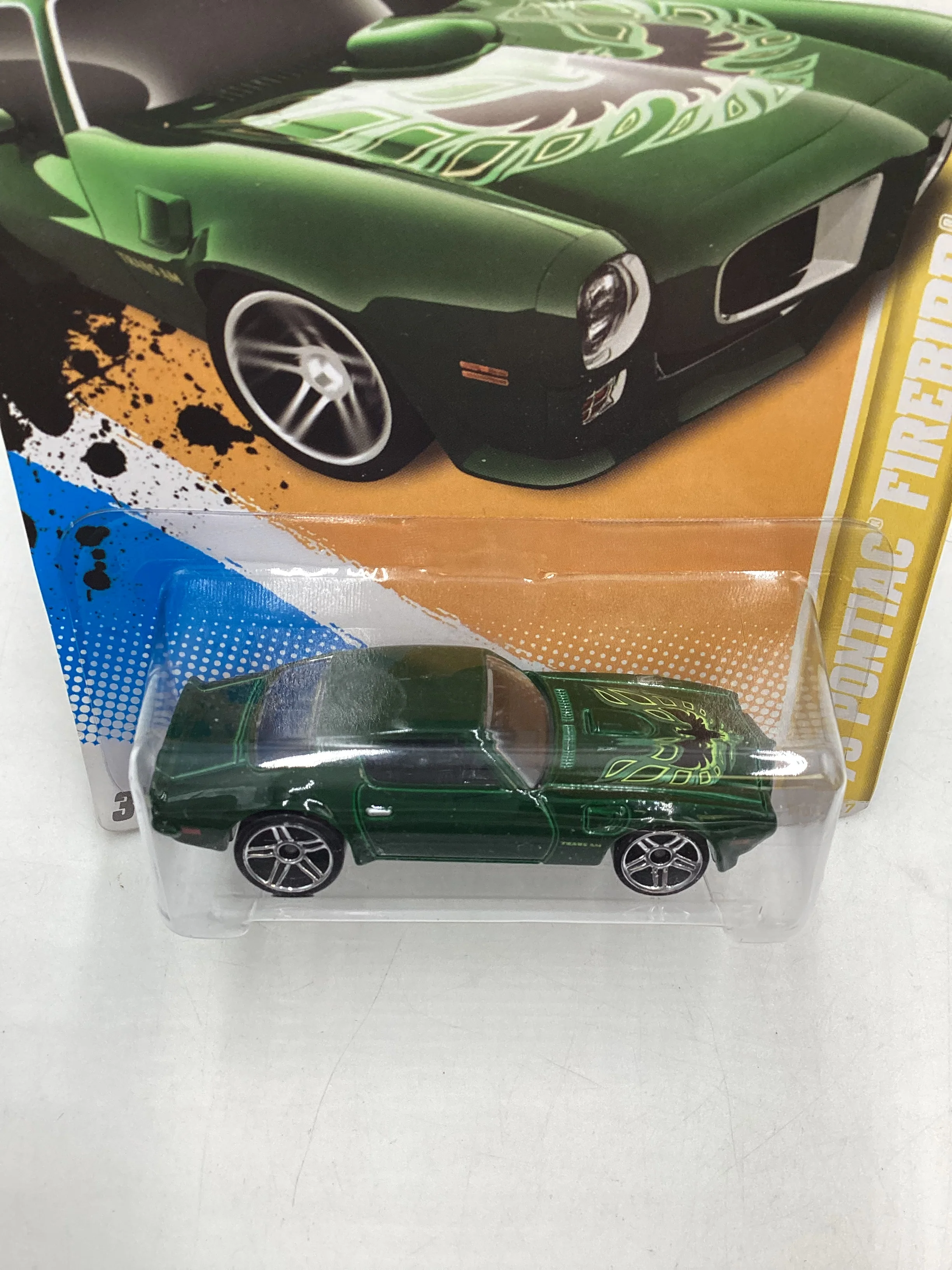 2012 Hot Wheels #16 Green 73 Pontiac Firebird 37D - Image 6