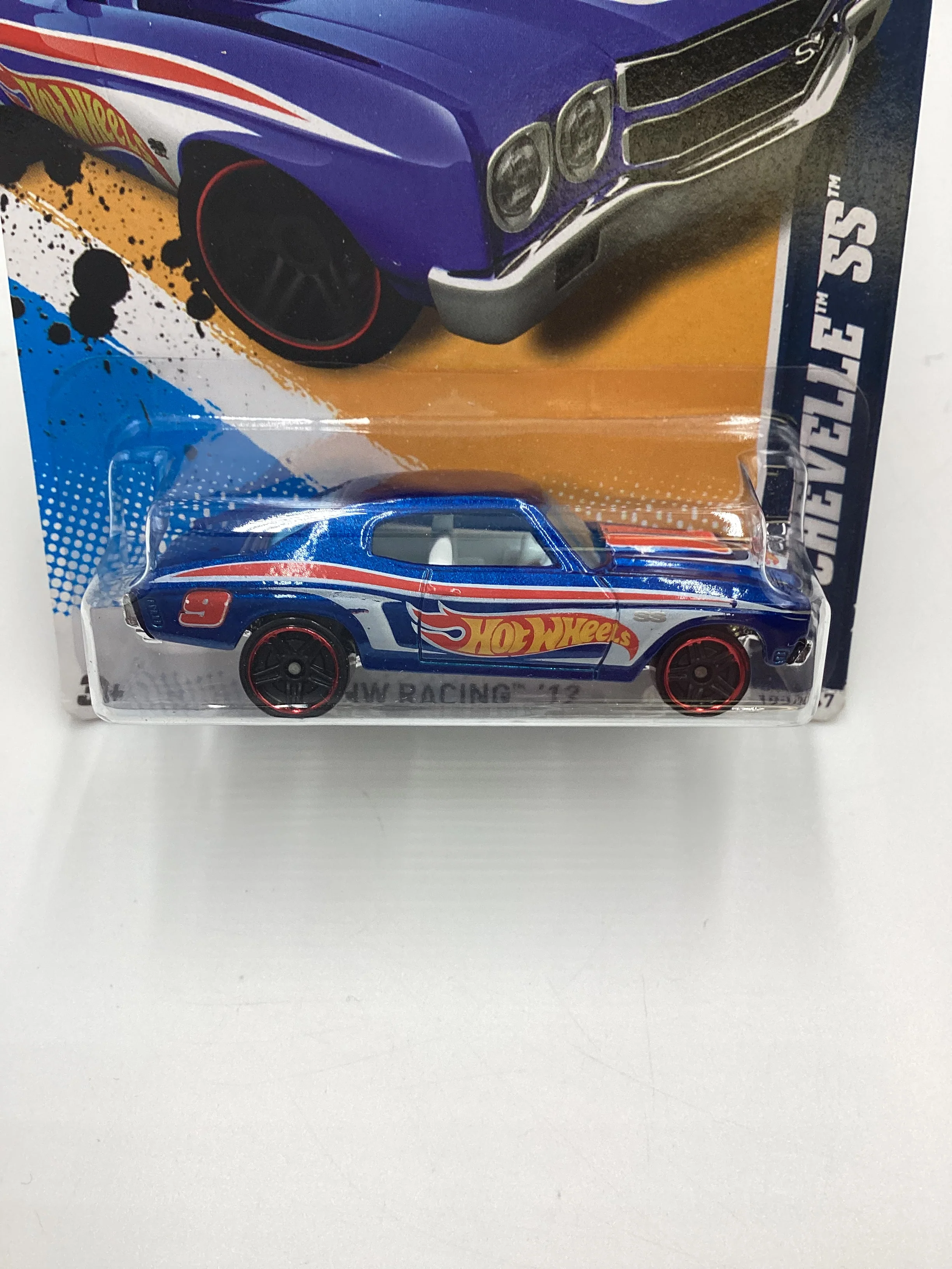2012 Hot Wheels Racing #172 70 Chevelle SS Blue 10G - Image 3