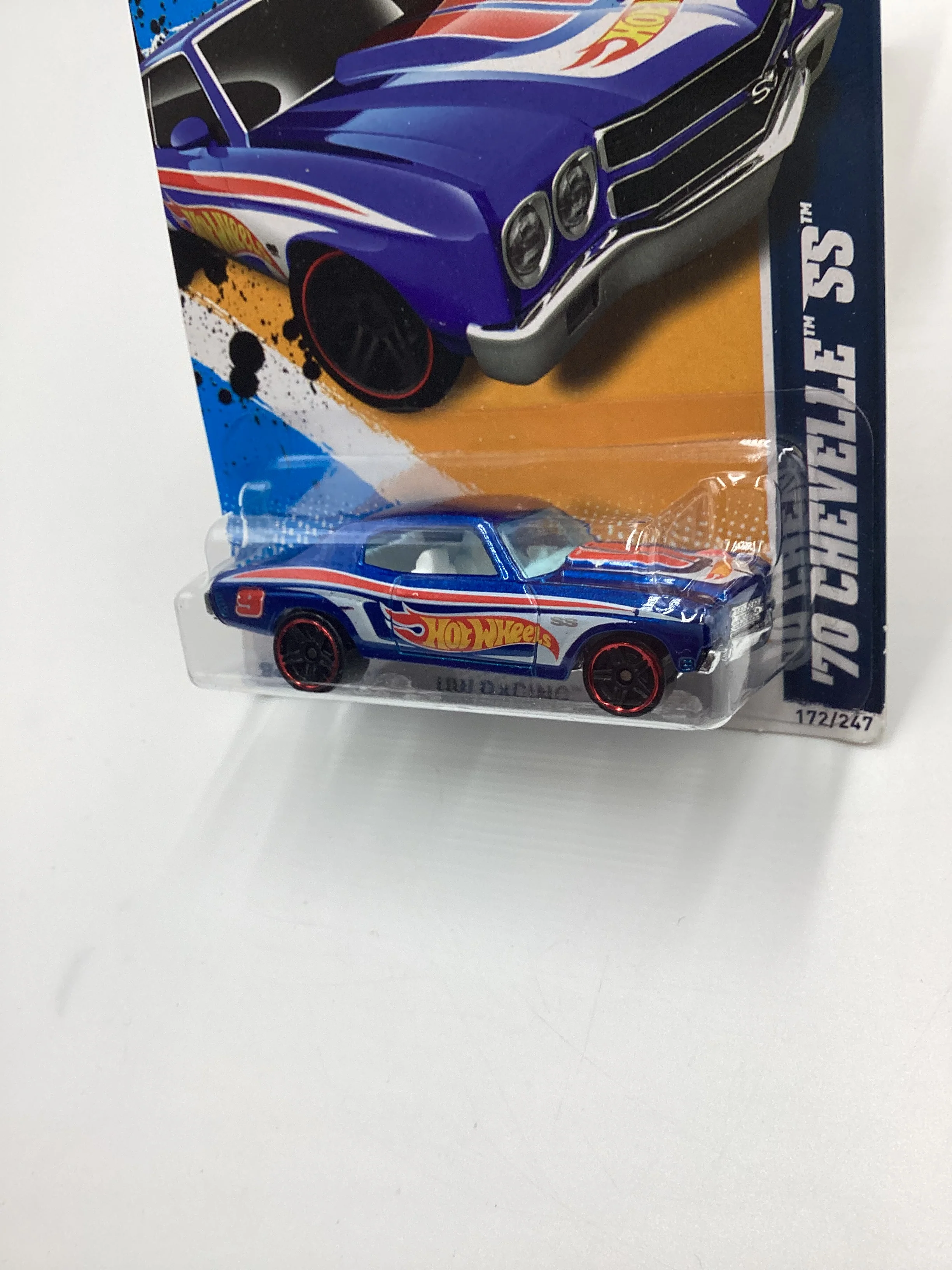 2012 Hot Wheels Racing #172 70 Chevelle SS Blue 10G - Image 4