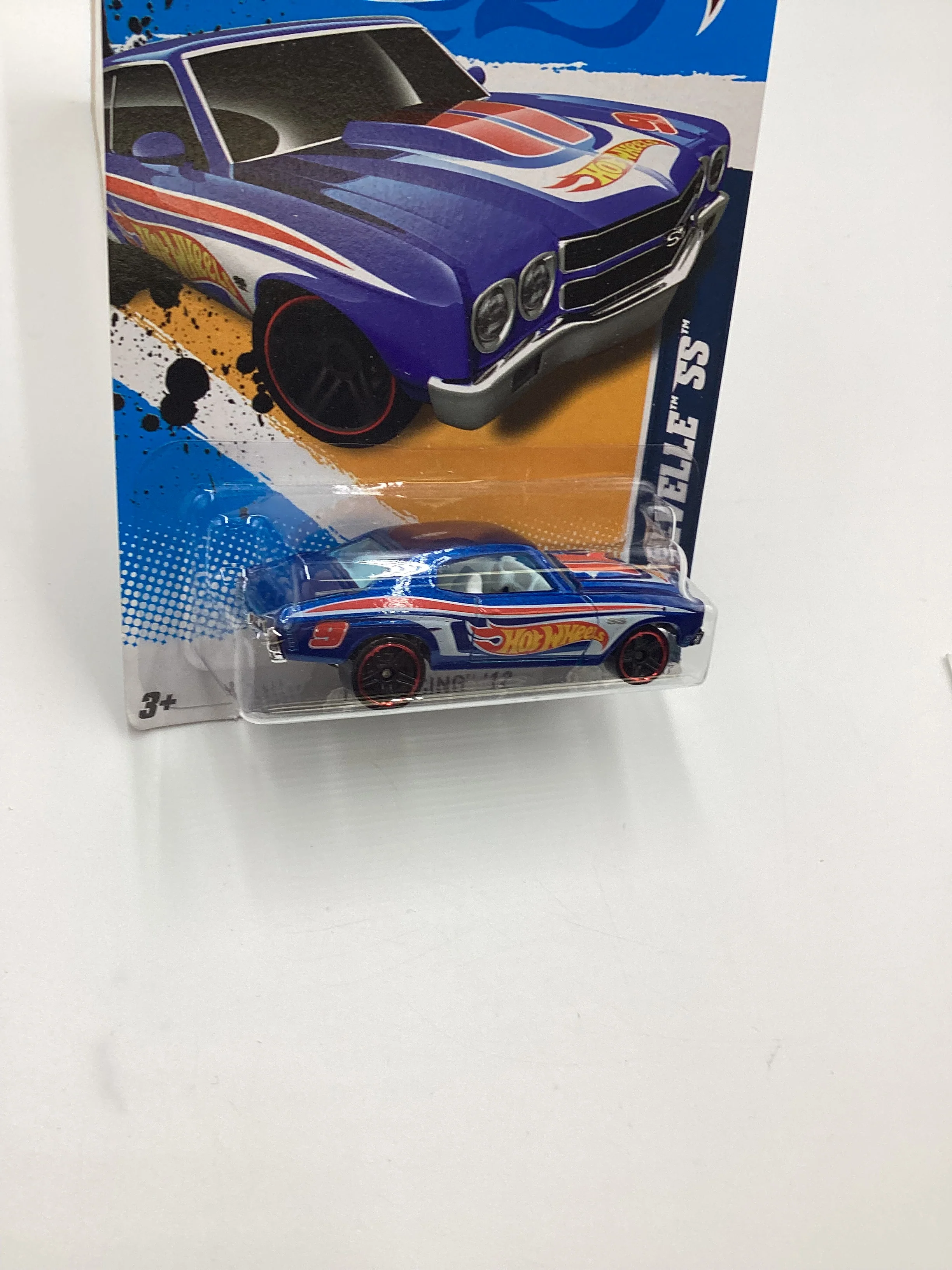 2012 Hot Wheels Racing #172 70 Chevelle SS Blue 10G - Image 5