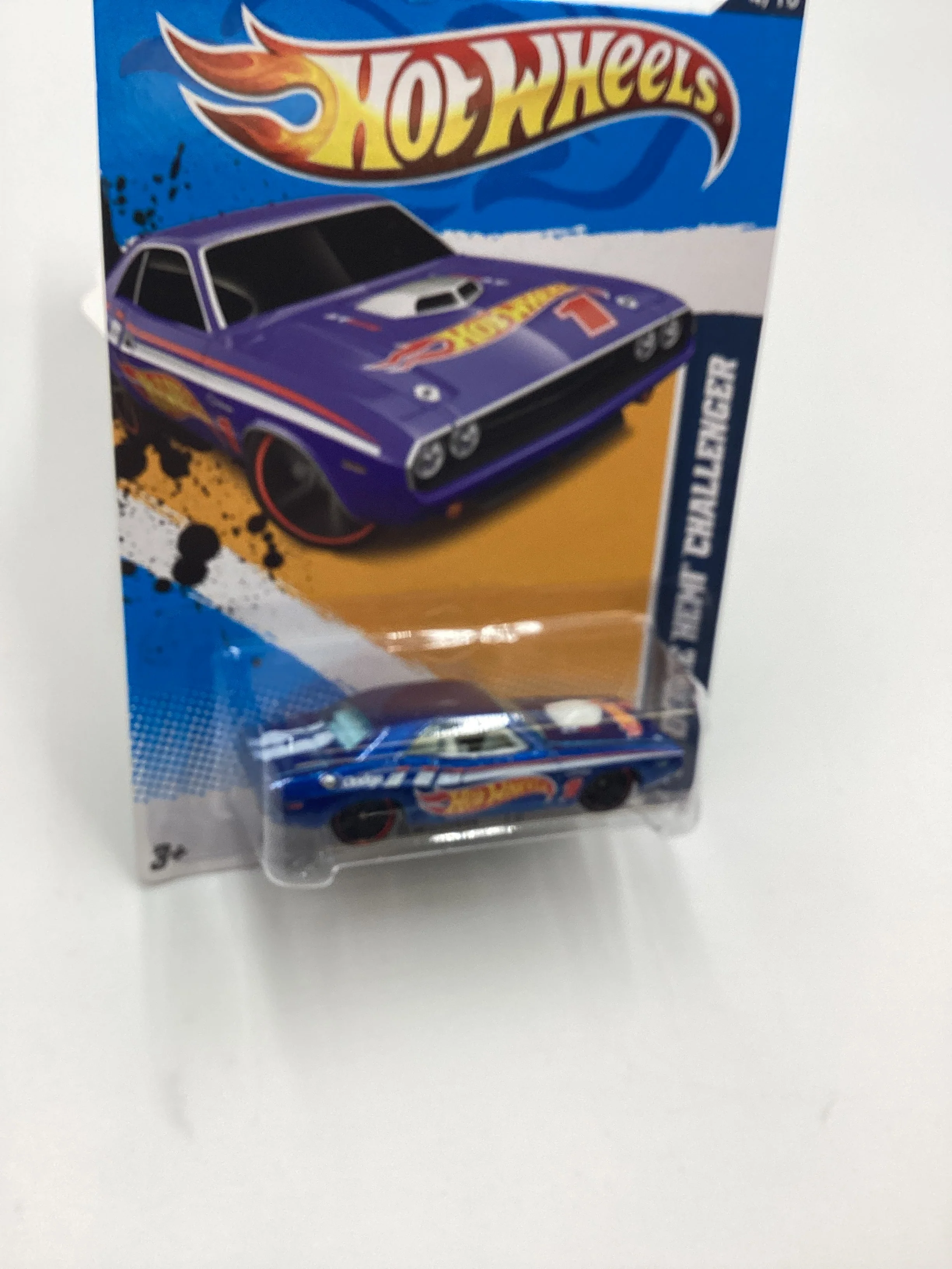 2012 Hot Wheels Racing #174 70 Dodge Hemi Challenger Blue 51G - Image 5