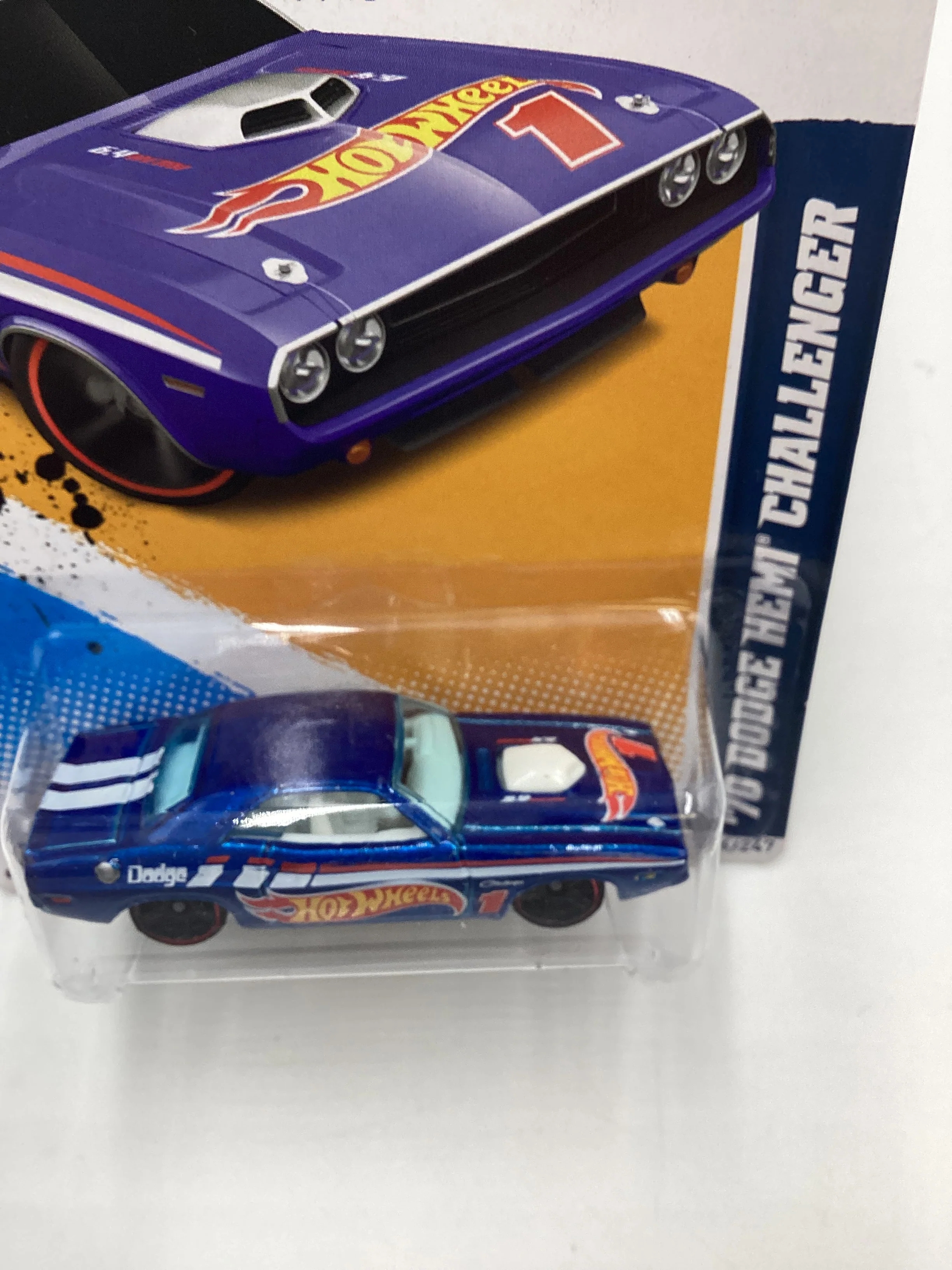 2012 Hot Wheels Racing #174 70 Dodge Hemi Challenger Blue 51G - Image 6