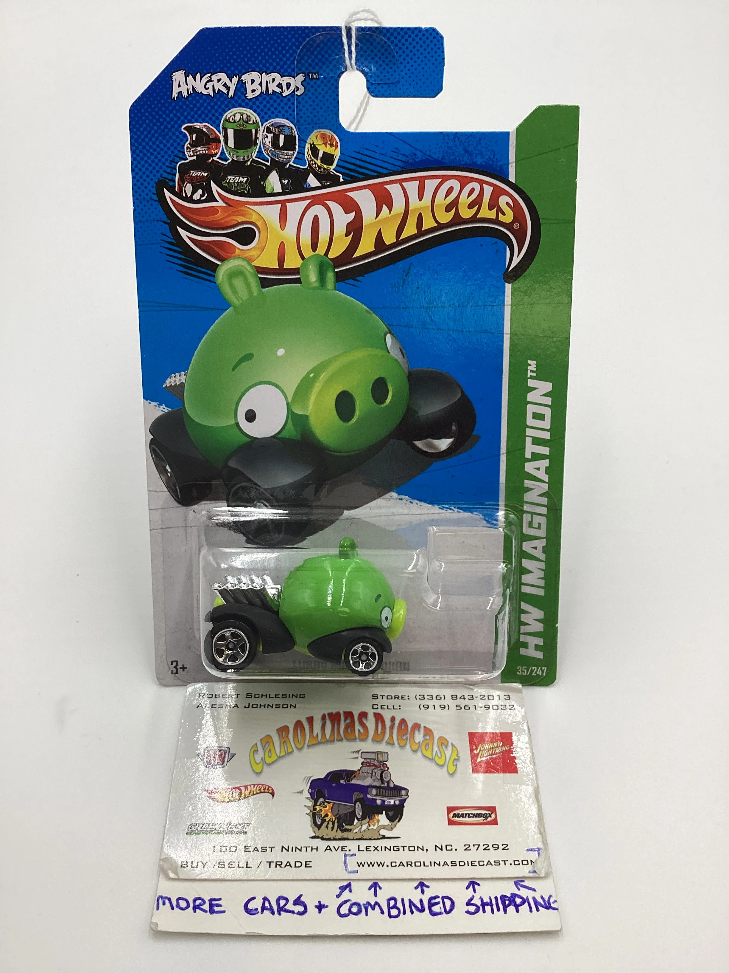 2012 Hot Wheels #35 Angry Birds Minion Green 121F