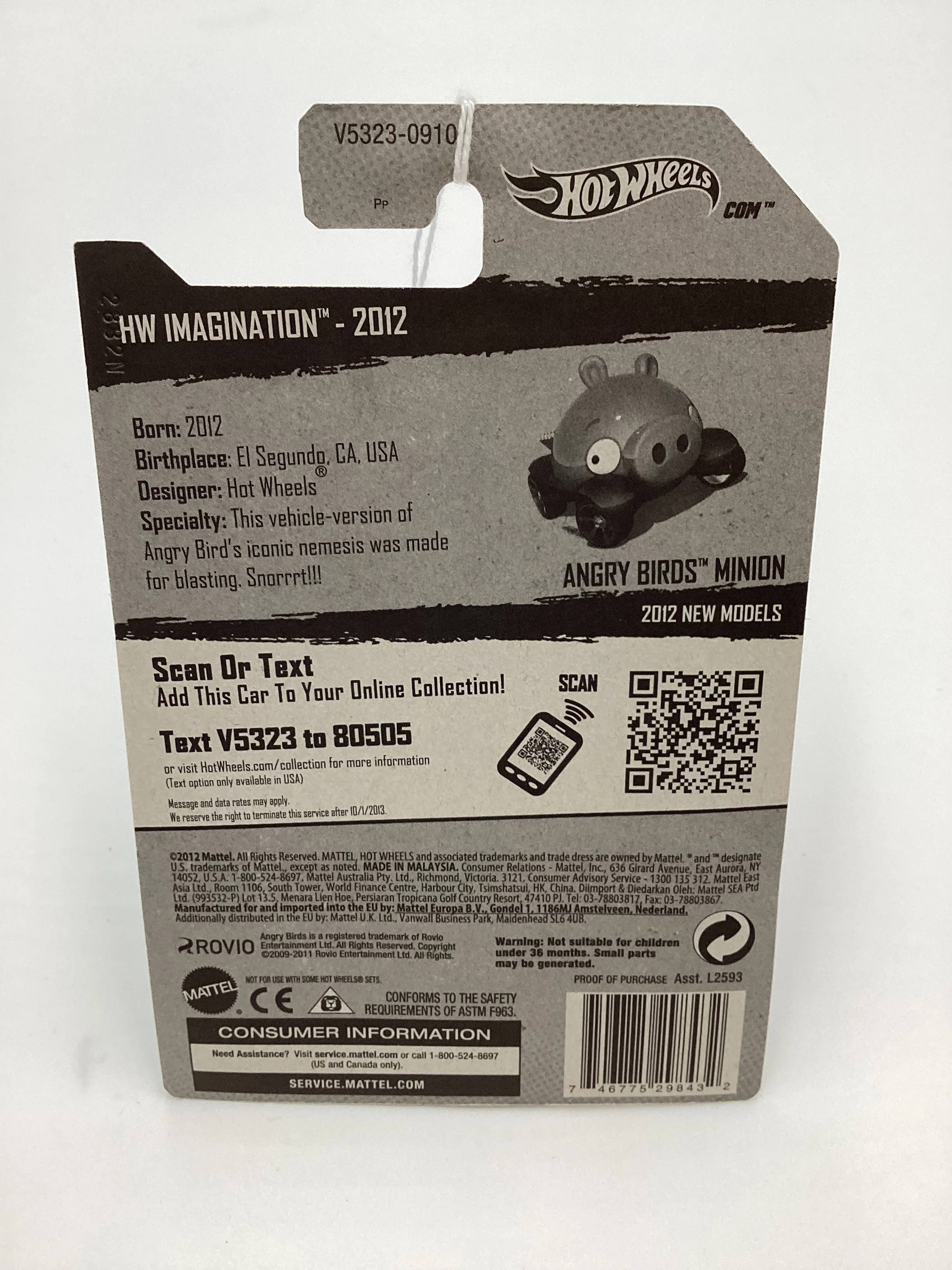 2012 Hot Wheels #35 Angry Birds Minion Green 121F - Image 7