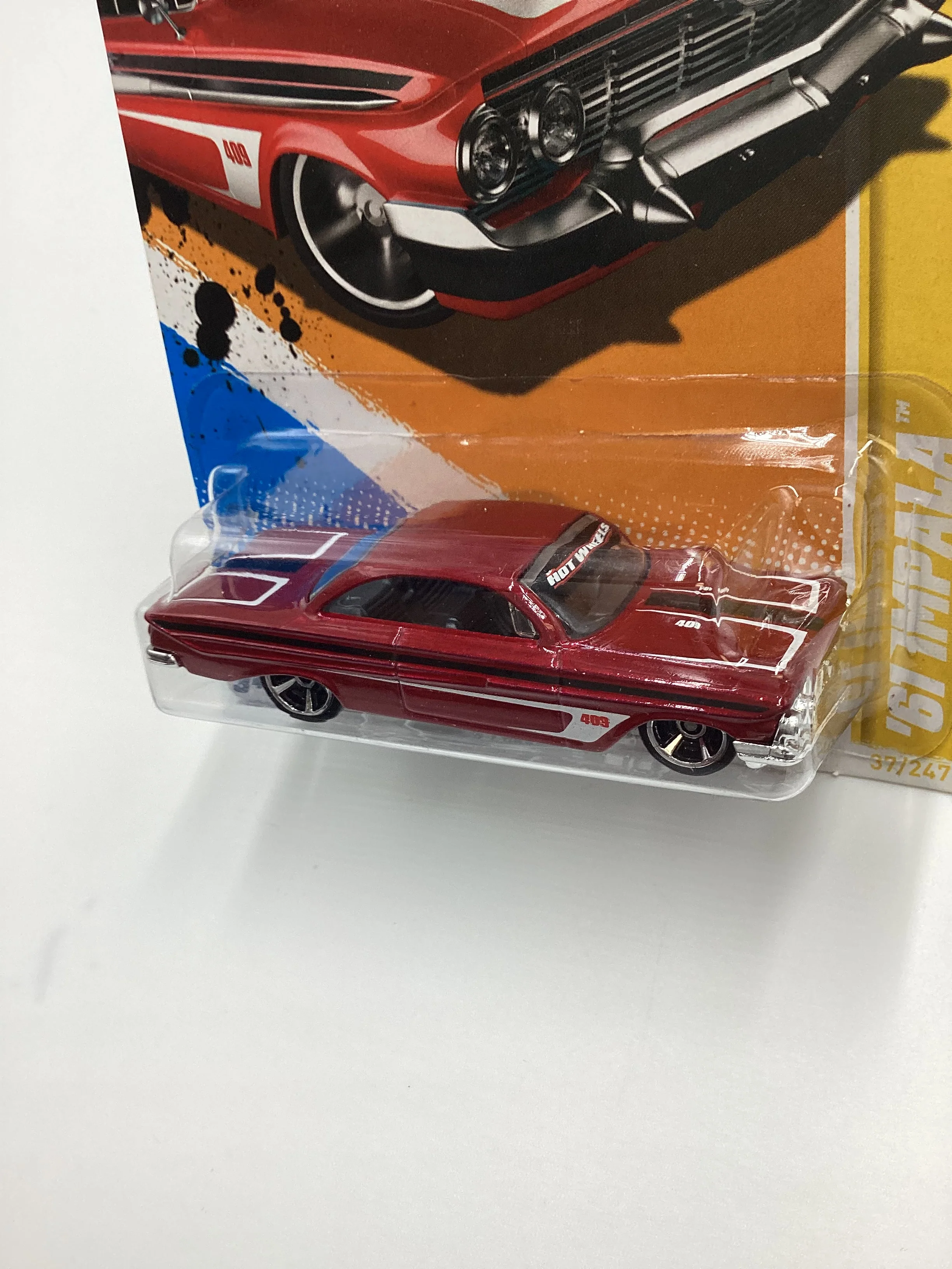 2012 Hot Wheels #37 61 Impala Red Walmart Exclusive Windshield Banner - Image 4