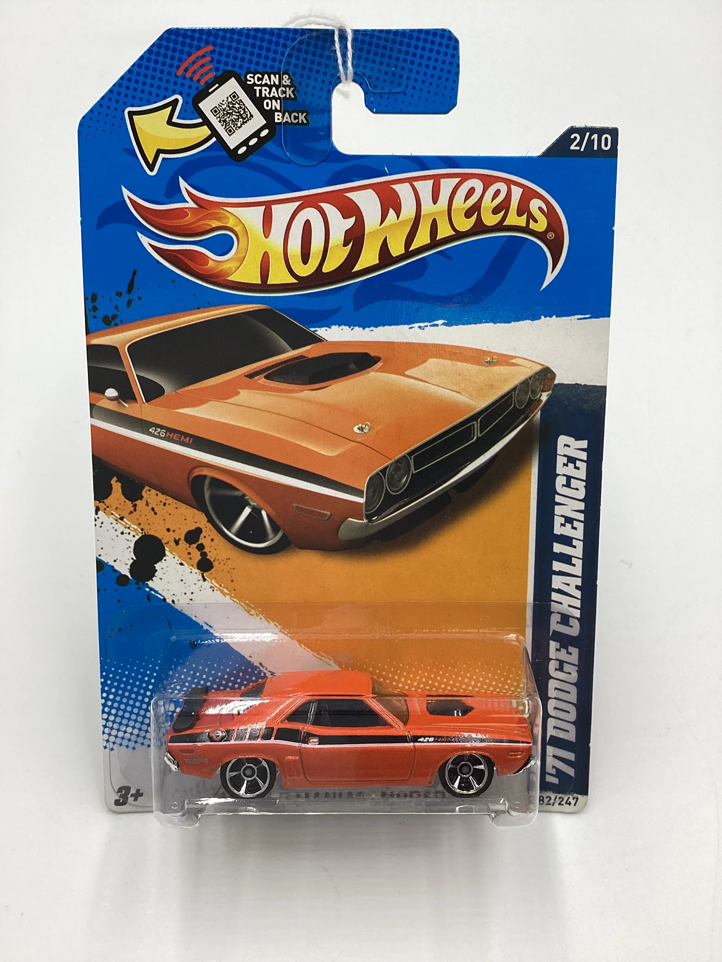 2012 Hot Wheels Muscle Mania Mopar #82 71 Dodge Challenger Orange 55E - Image 2