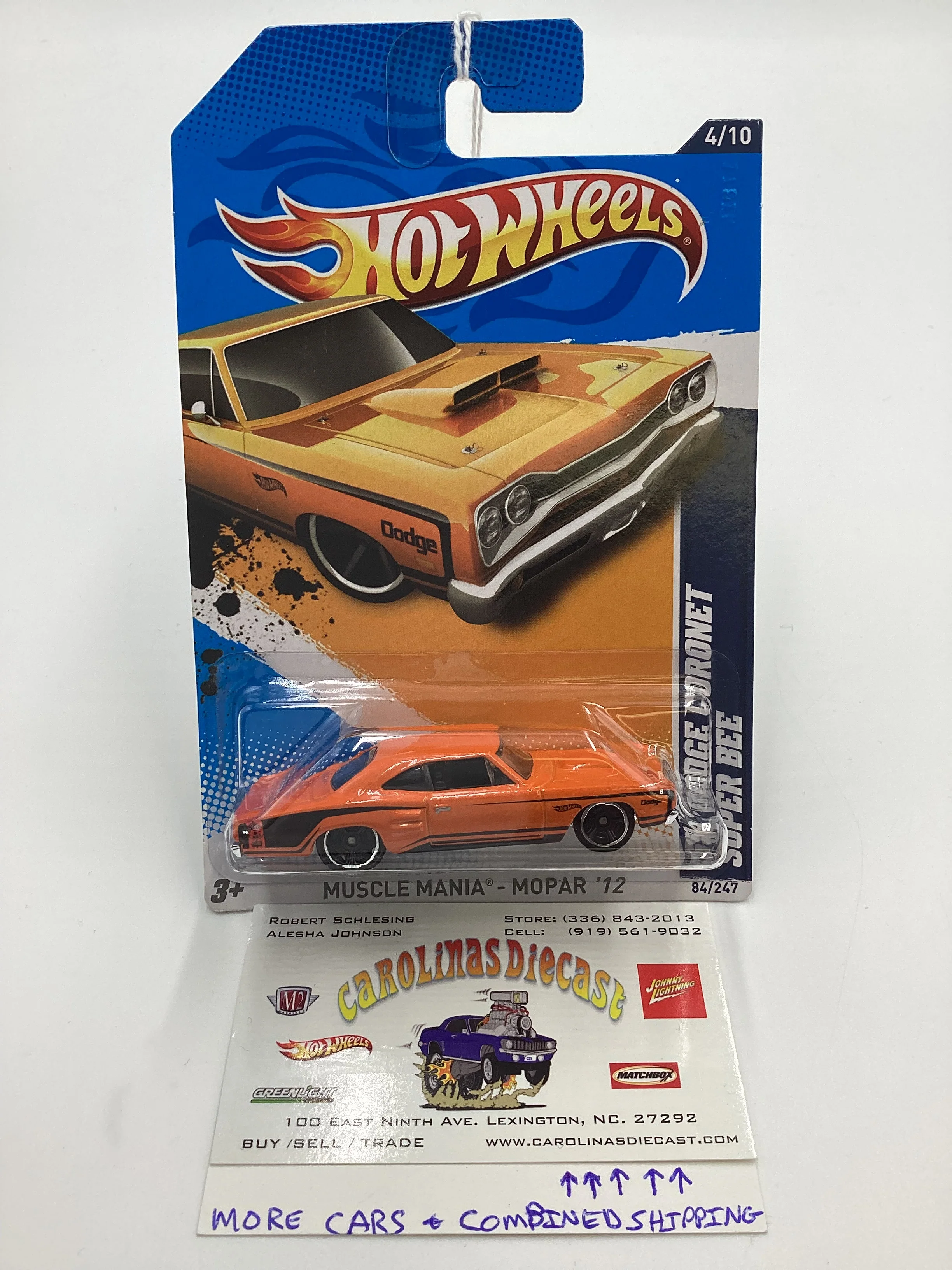 2012 Hot Wheels Muscle Mania Mopar #84 69 Dodge Coronet Super Bee Orange 47F