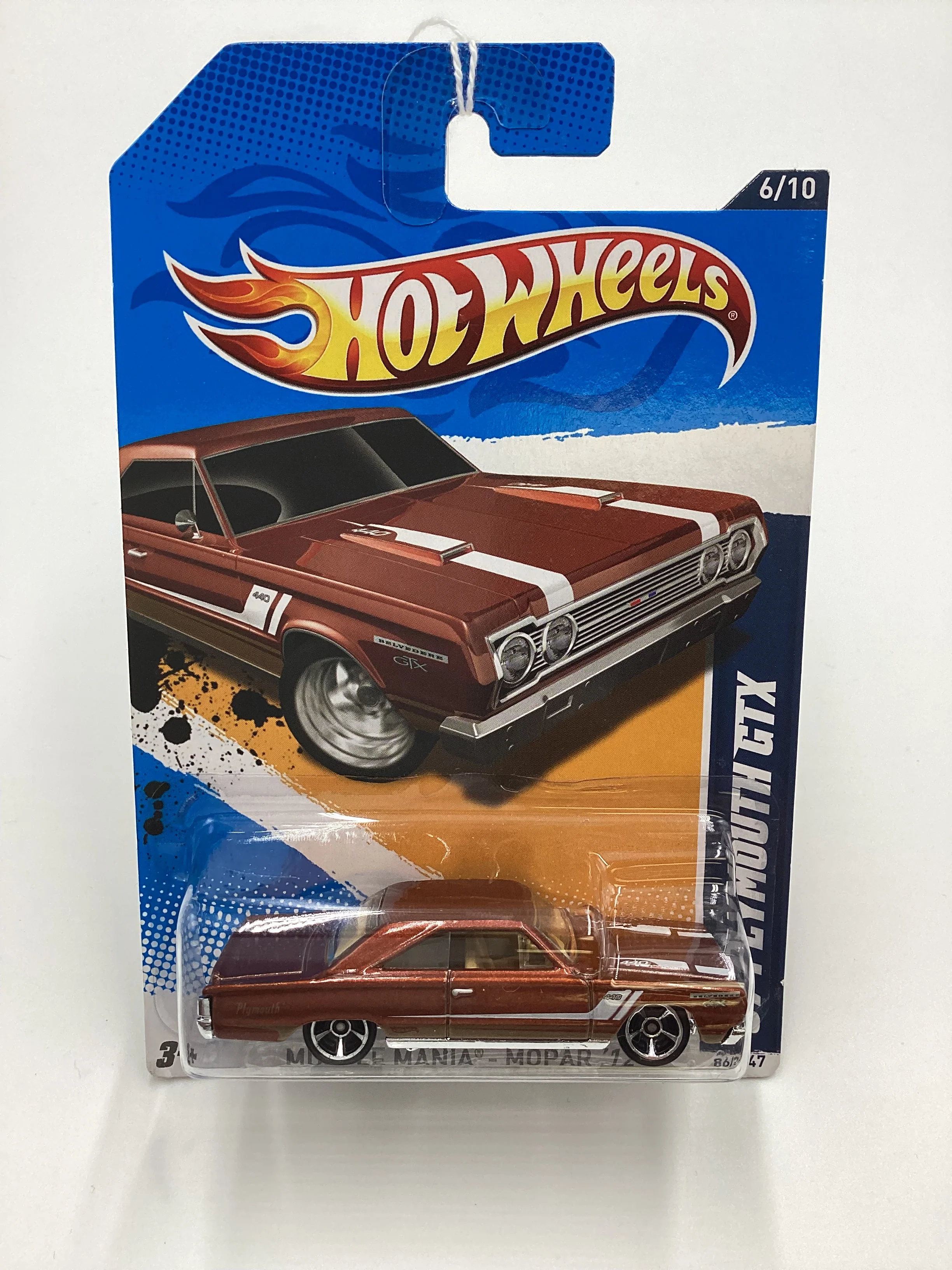 2012 Hot Wheels #86 67 Plymouth GTX Brown 54A - Image 2