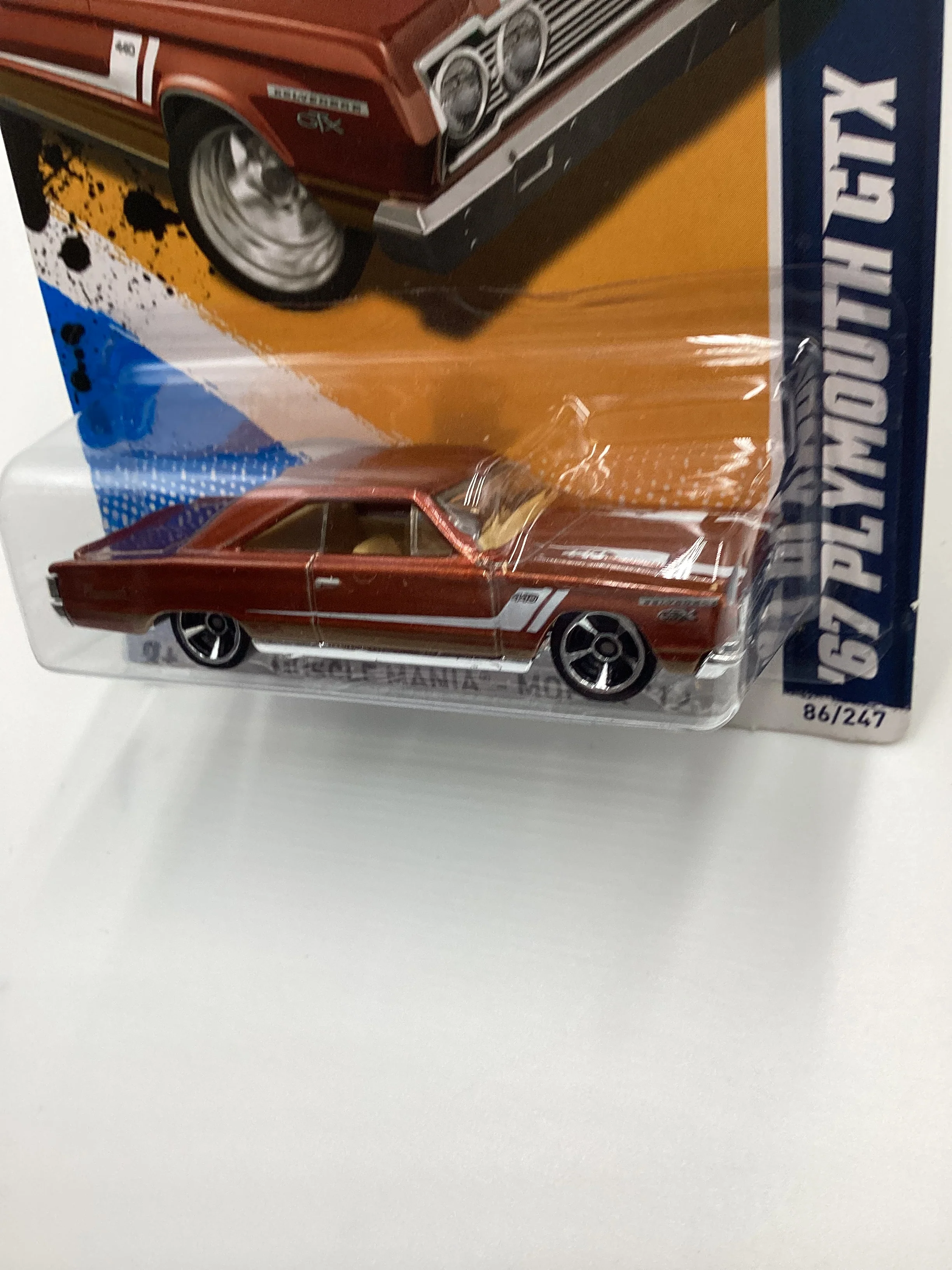 2012 Hot Wheels #86 67 Plymouth GTX Brown 54A - Image 4