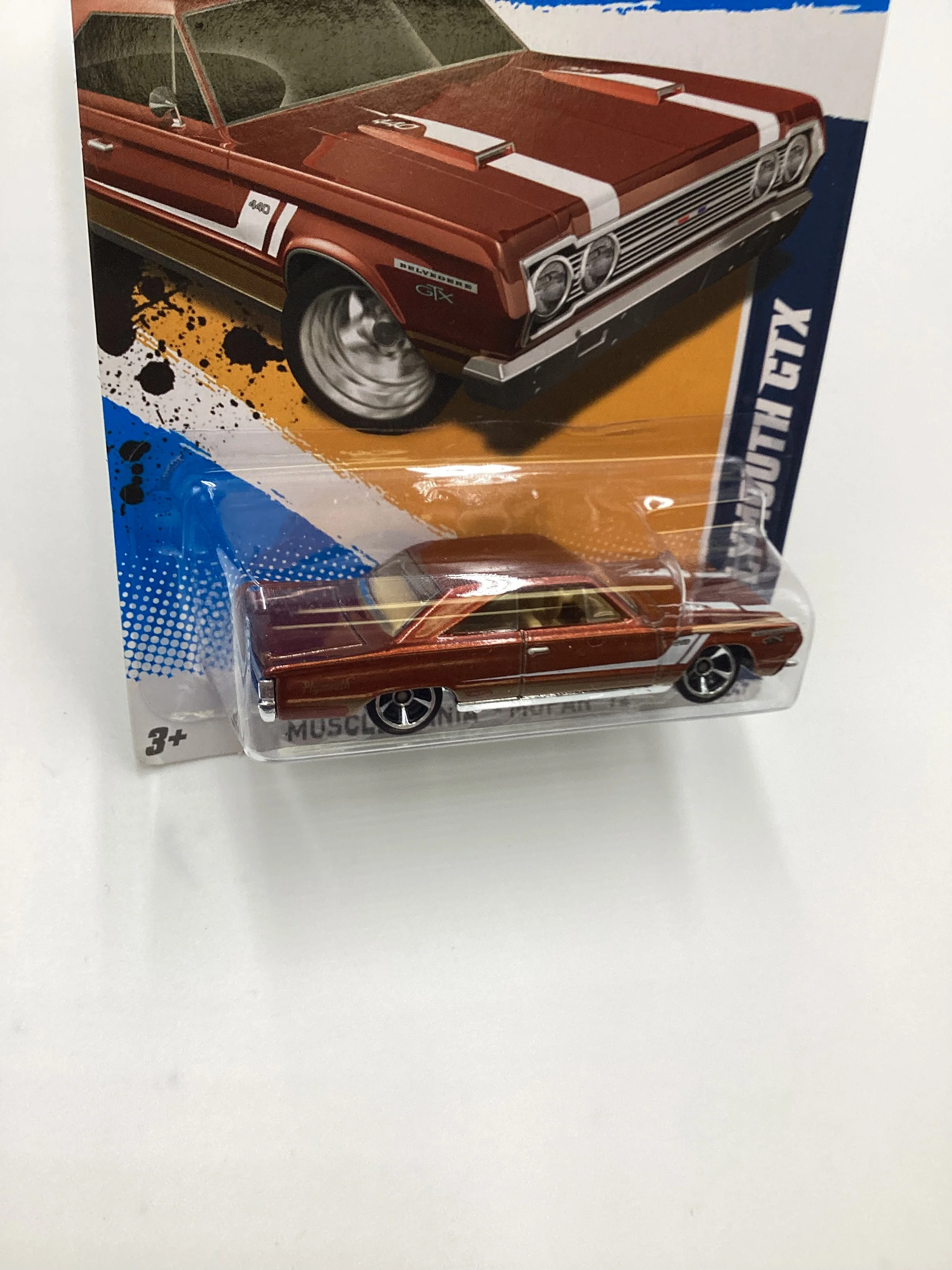 2012 Hot Wheels #86 67 Plymouth GTX Brown 54A - Image 5