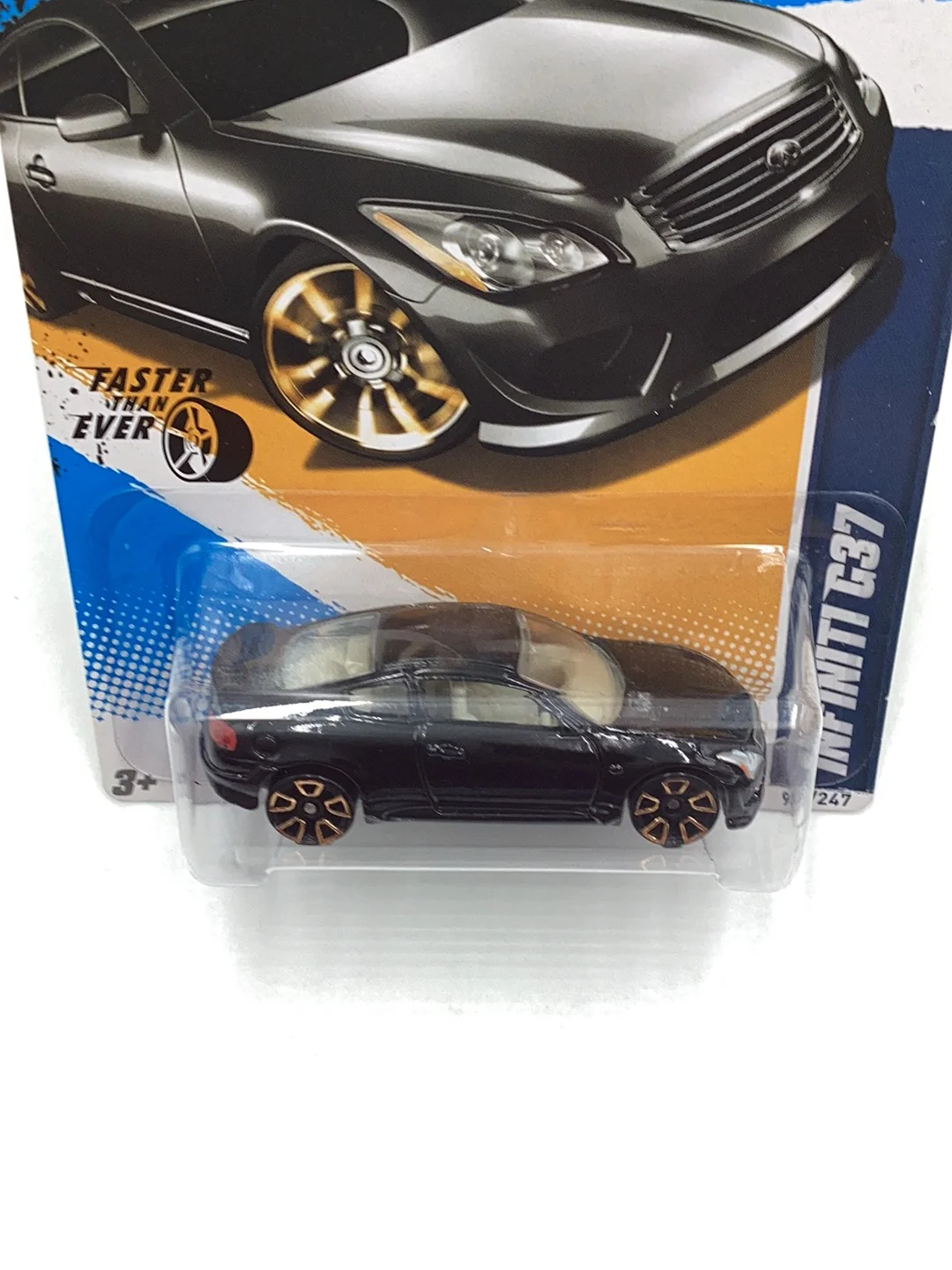 2012 Hot Wheels #94 Infiniti G37 Faster than ever FTE2s Black with protector - Image 6