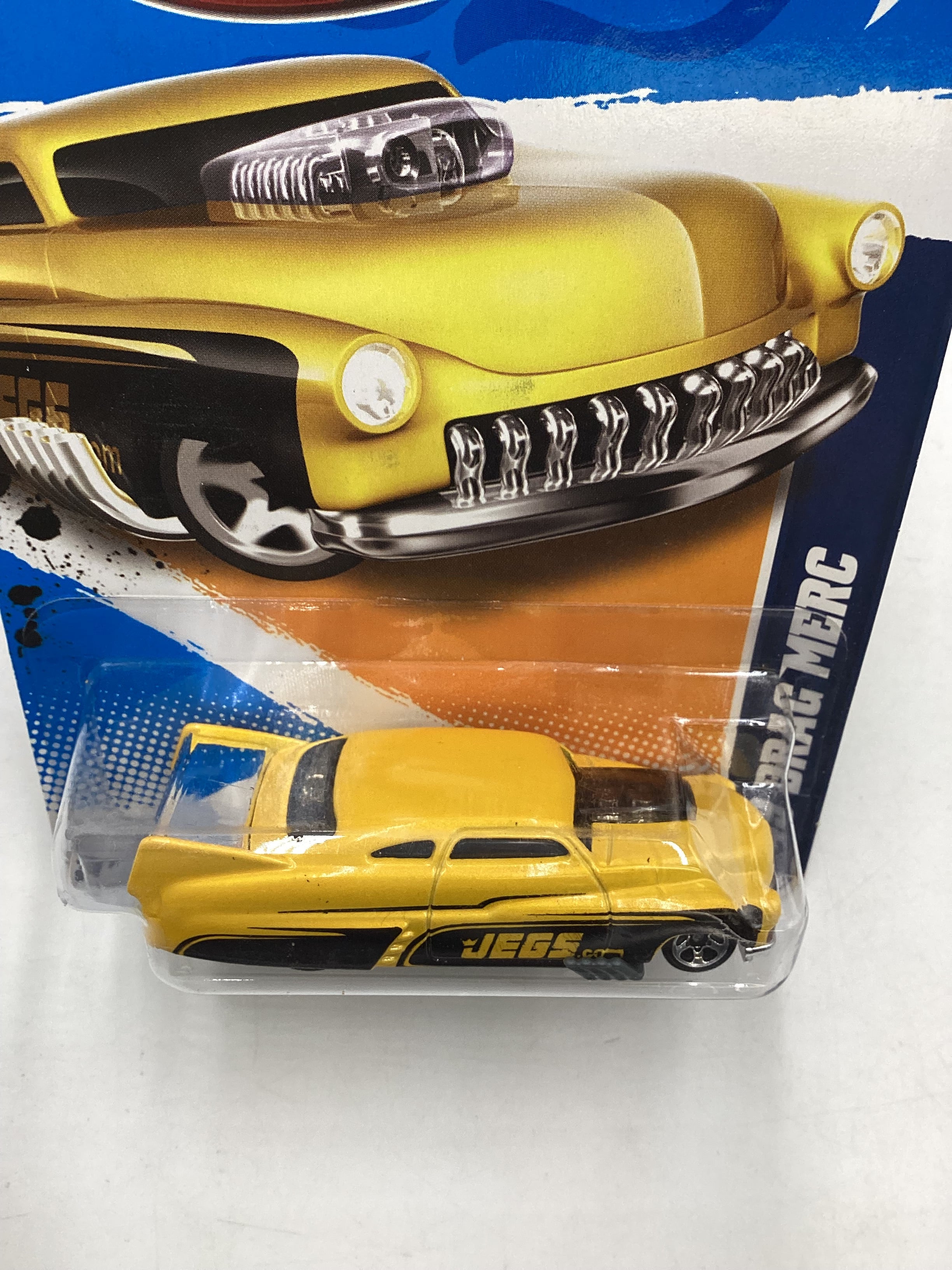2012 Hot Wheels HW Performance #142 49 Drag Merc Jegs Yellow 43E - Image 6