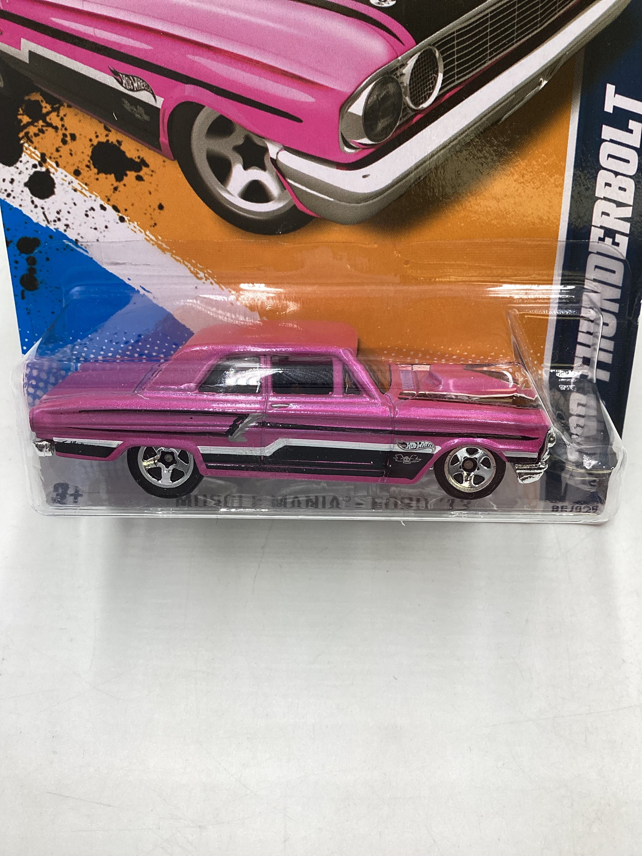 2012 Hot Wheels Muscle Mania Ford #85 Ford Thunderbolt Pink 24D - Image 3