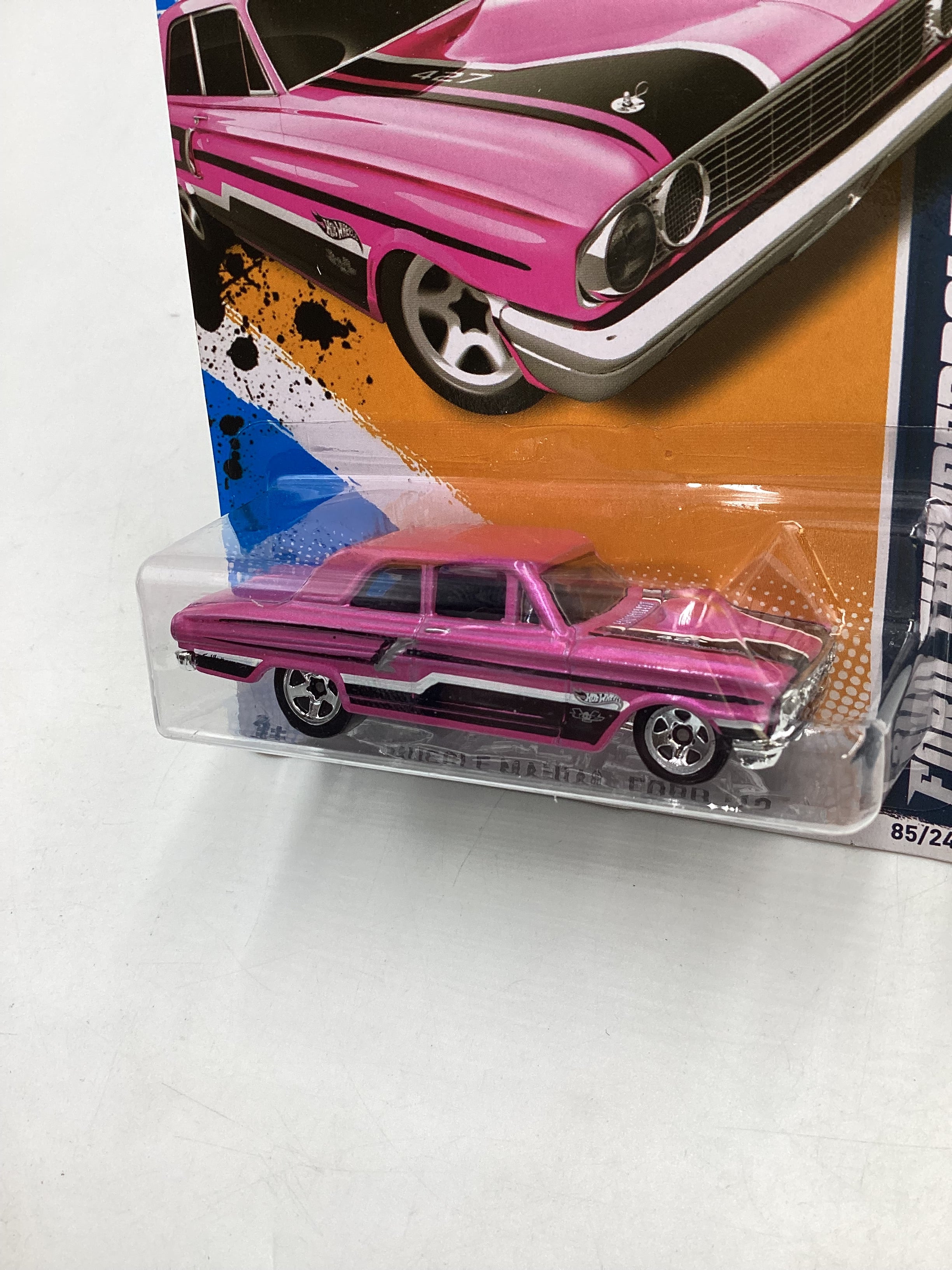 2012 Hot Wheels Muscle Mania Ford #85 Ford Thunderbolt Pink 24D - Image 4