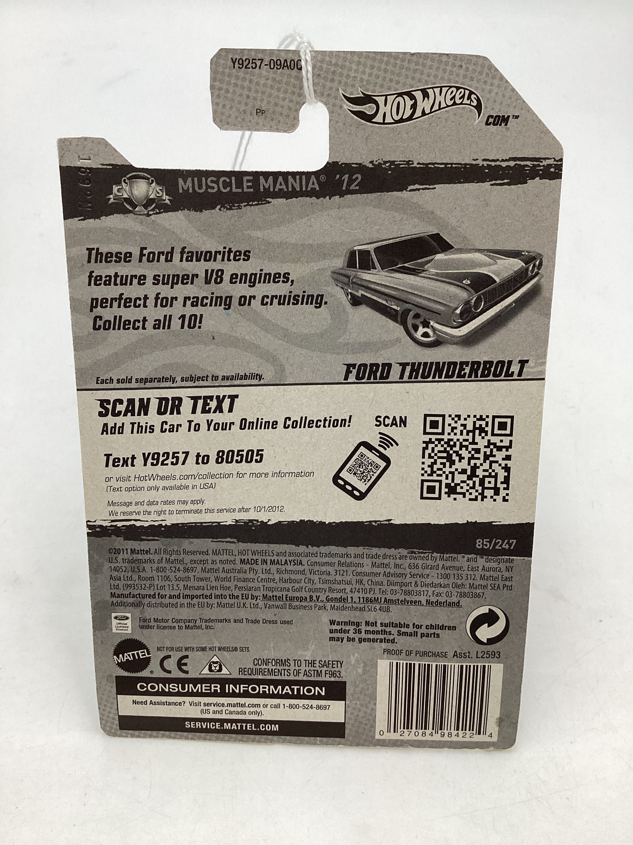 2012 Hot Wheels Muscle Mania Ford #85 Ford Thunderbolt Pink 24D - Image 7