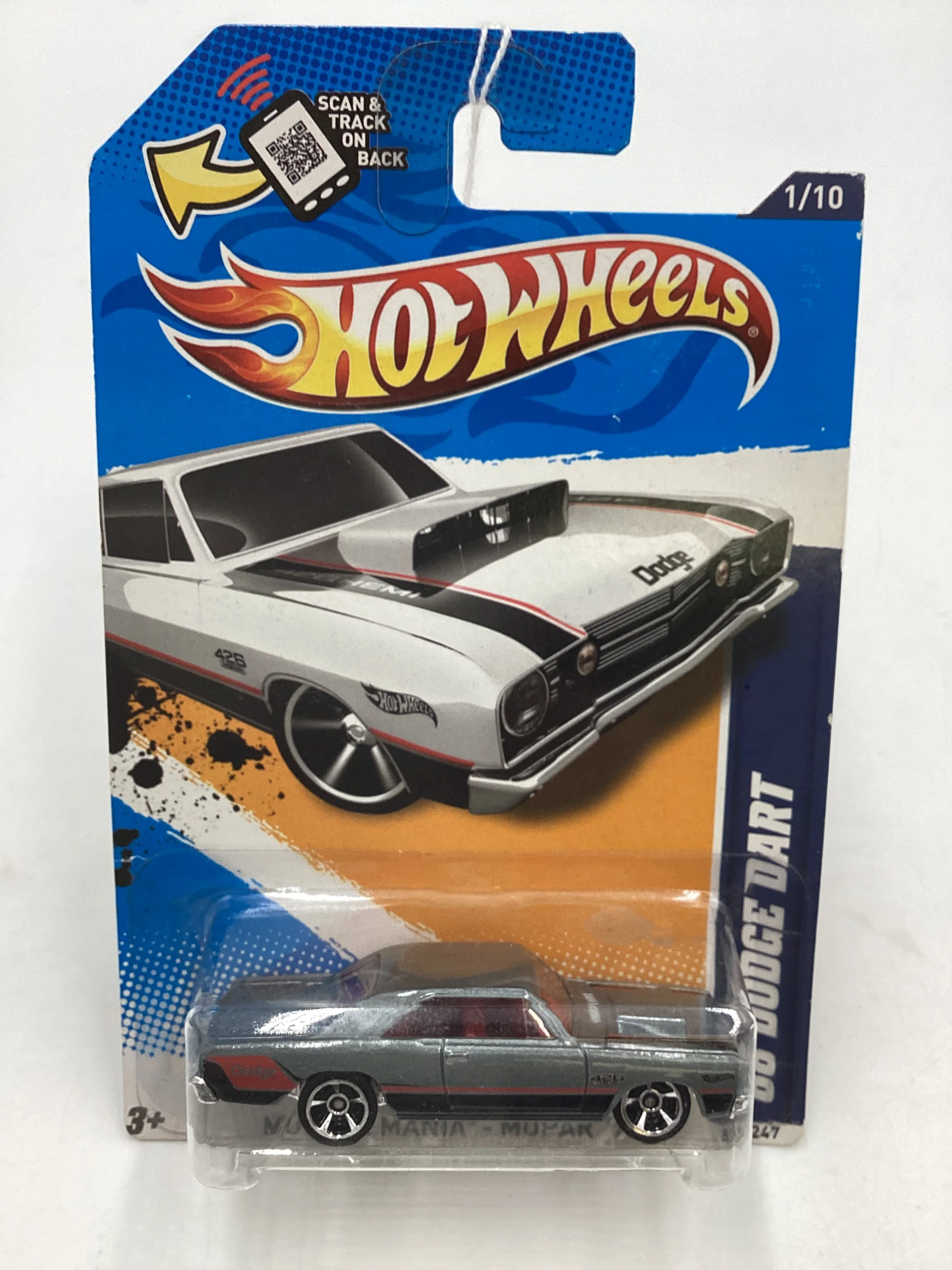 2012 Hot Wheels Muscle Mania Mopar #81 68 Dodge Dart Silver 36D - Image 2