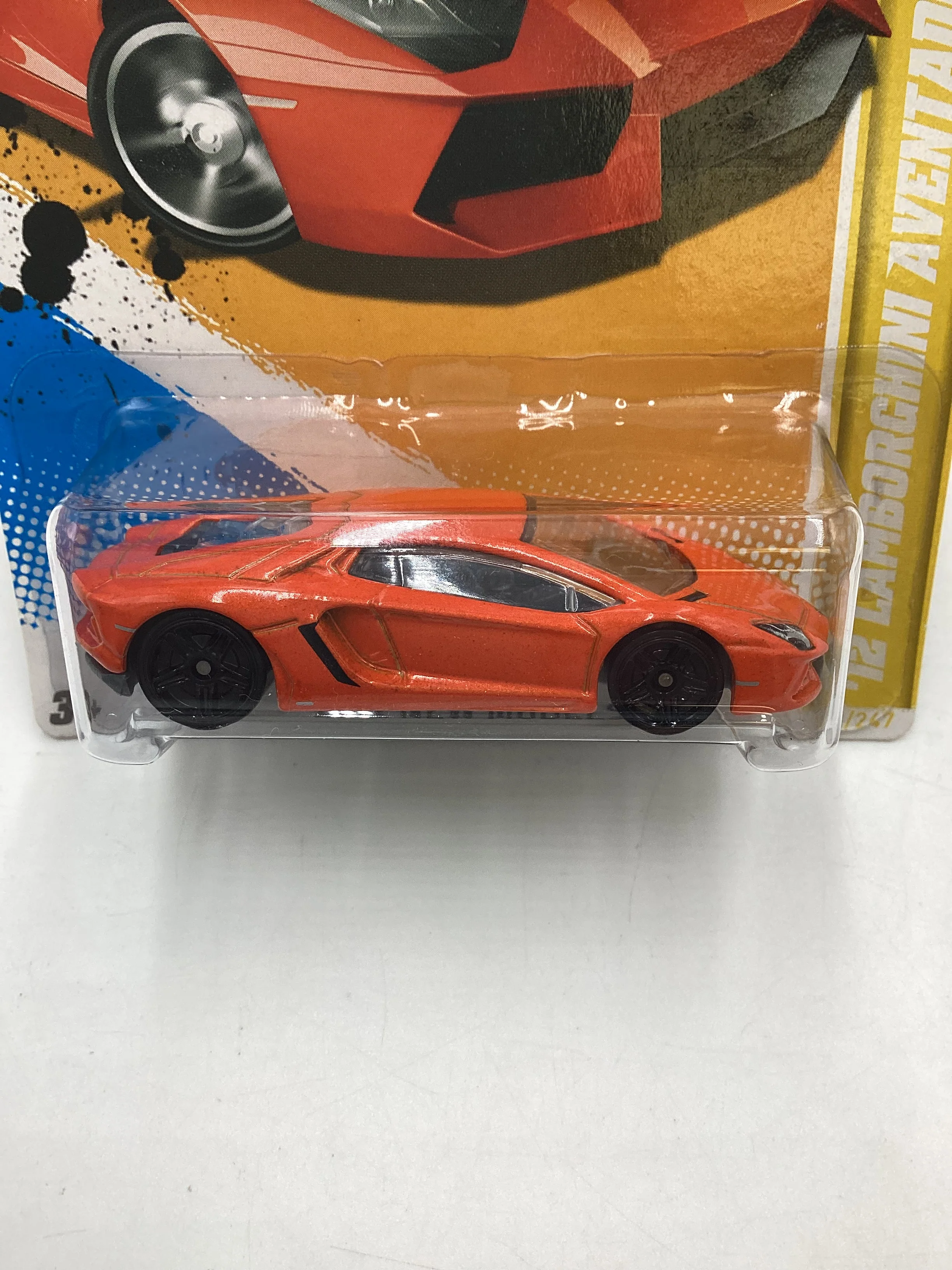 2012 Hot Wheels New Models #12 Lamborghini Aventador Orange 102E - Image 3