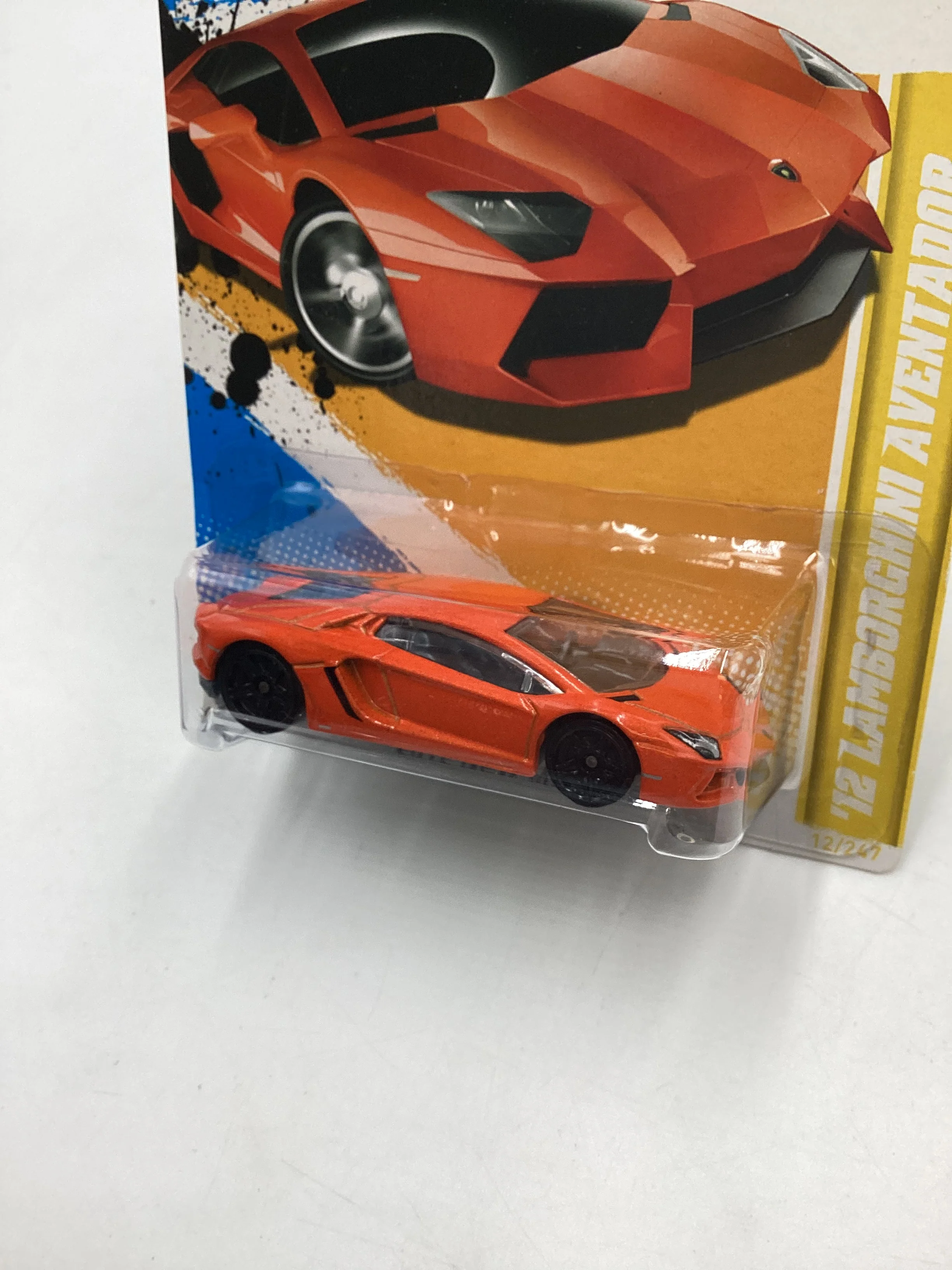 2012 Hot Wheels New Models #12 Lamborghini Aventador Orange 102E - Image 4
