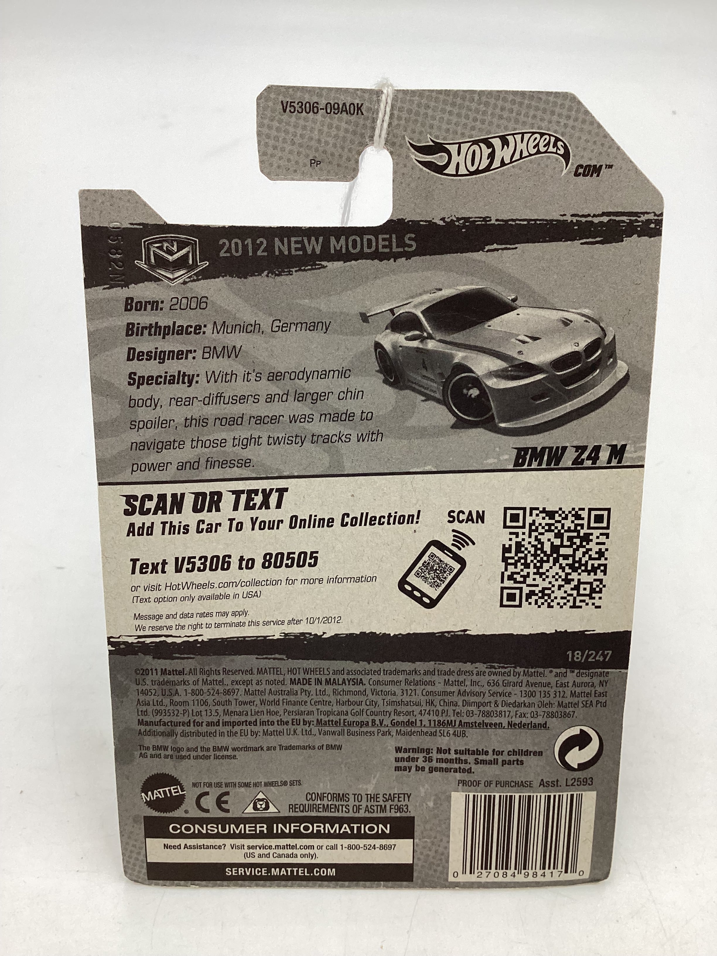 2012 Hot Wheels New Models #18 BMW Z4 M White 109G - Image 7