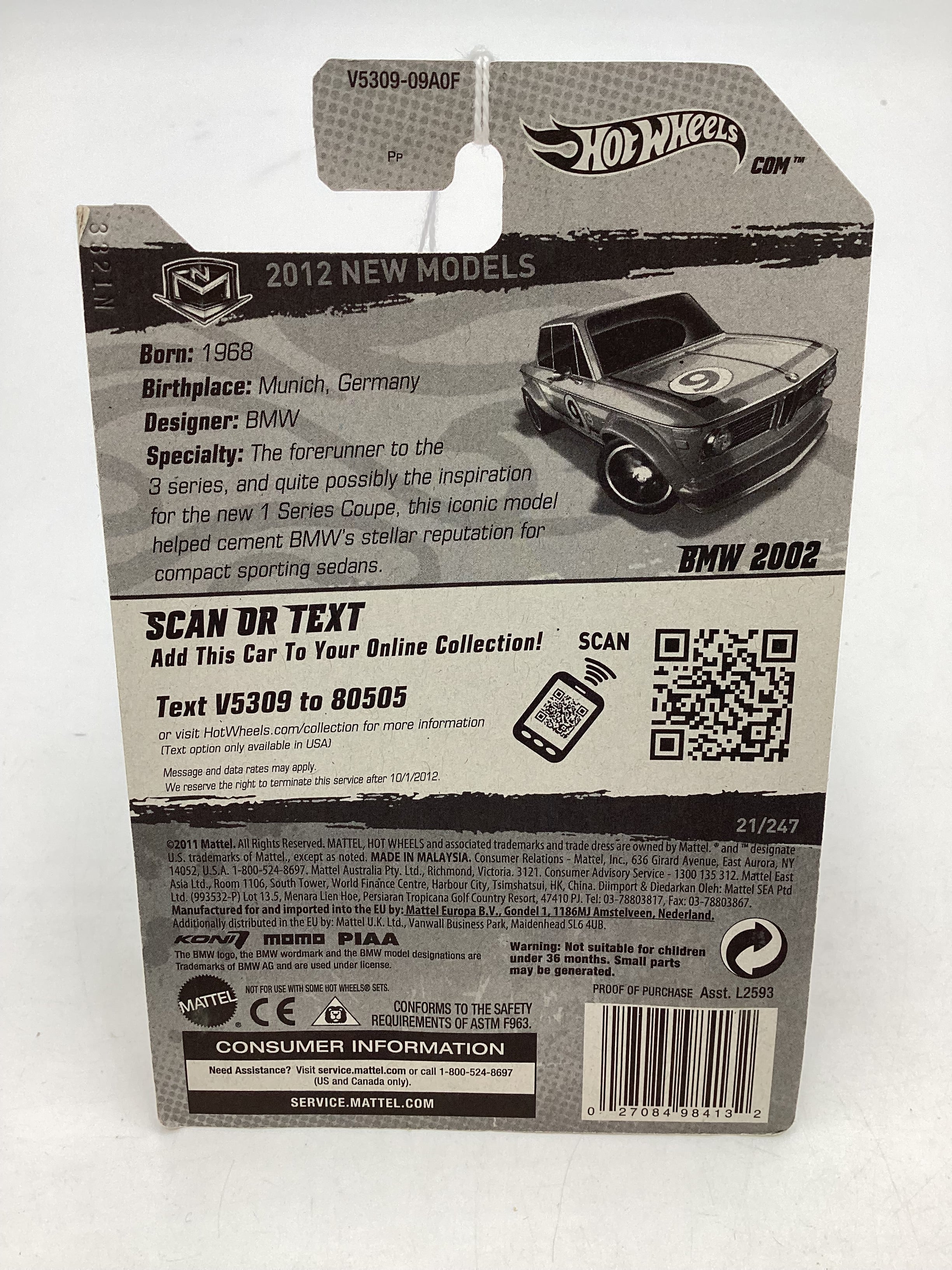 2012 Hot Wheels New Models #21 BMW 2002 Orange 109i - Image 7