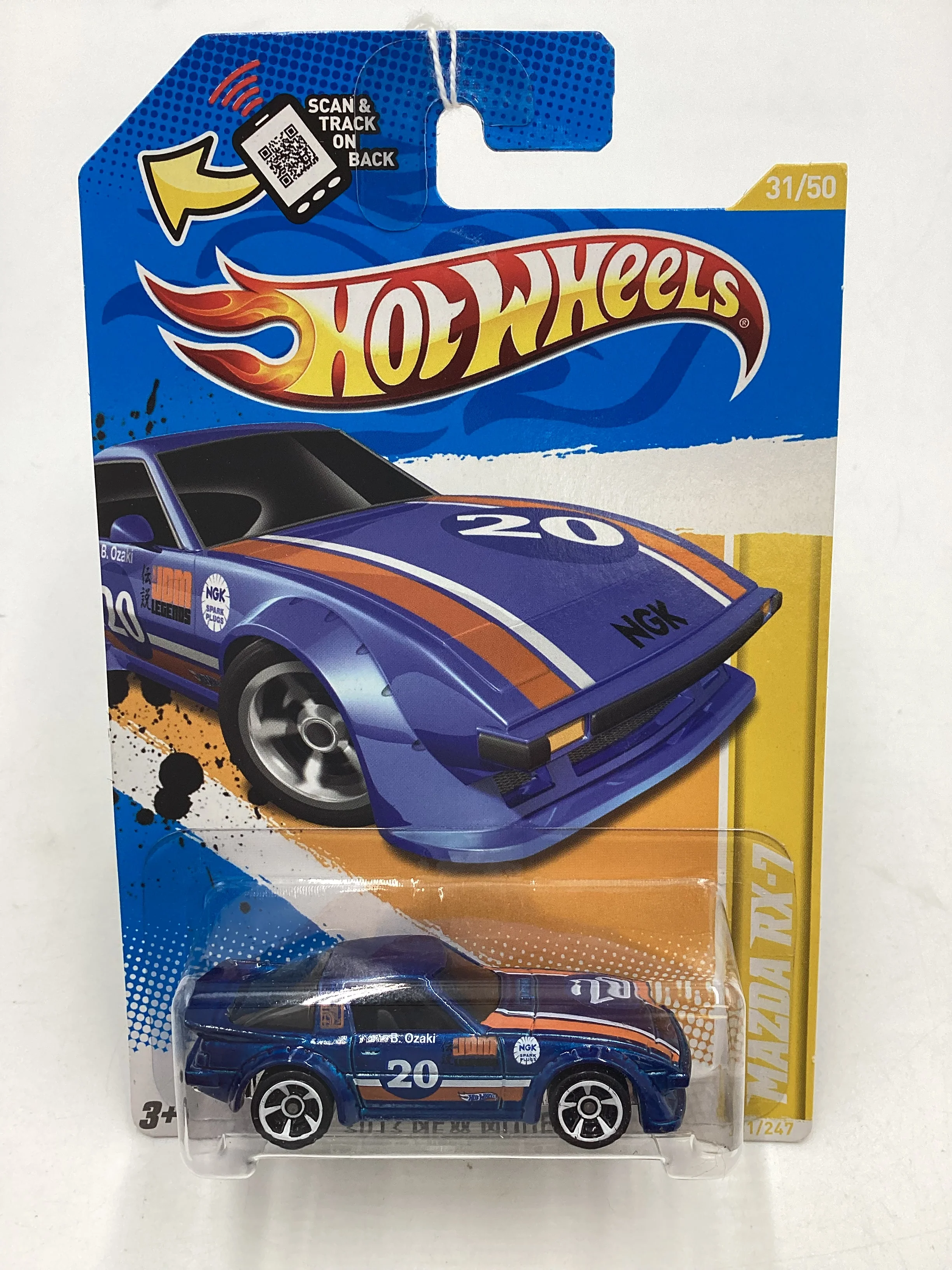 2012 Hot Wheels New Models #31 Mazda RX-7 Blue 86D - Image 2