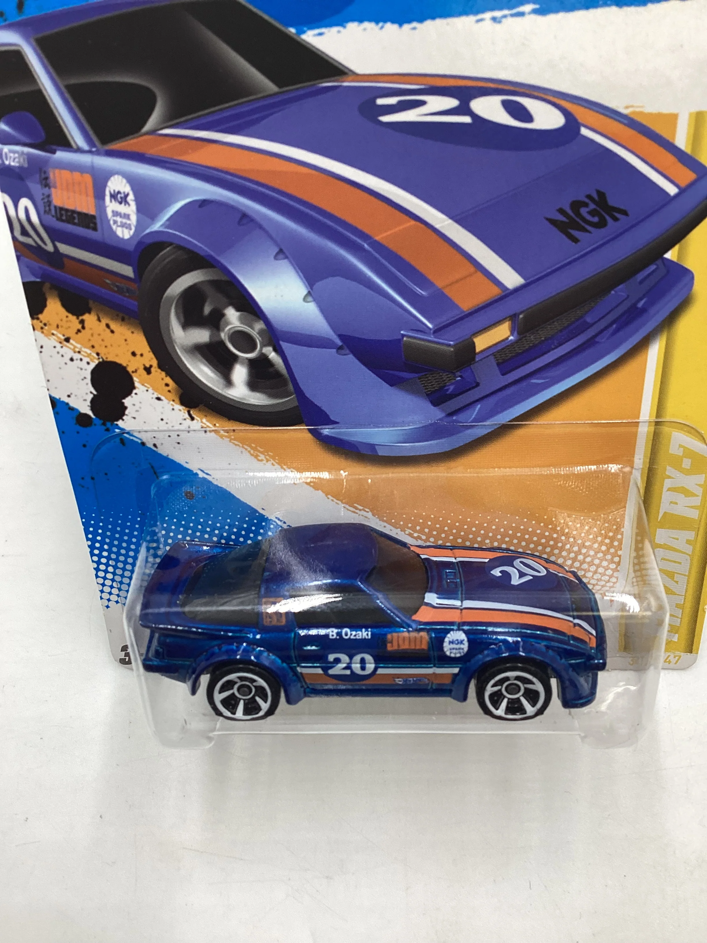 2012 Hot Wheels New Models #31 Mazda RX-7 Blue 86D - Image 6