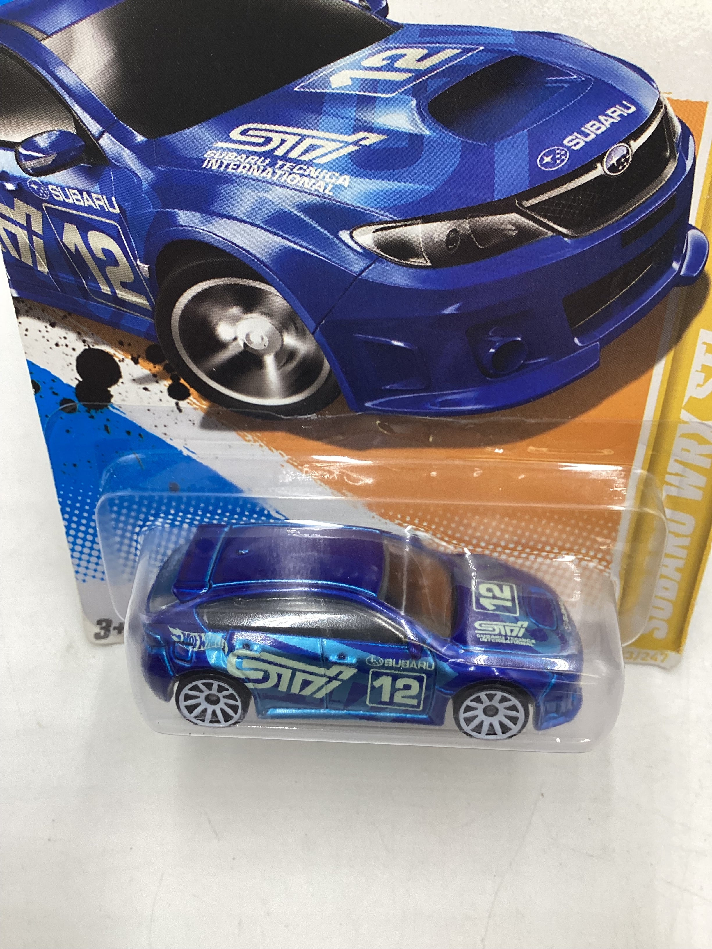 2012 Hot Wheels New Models #33 Subaru WRX STI Blue 89A - Image 6