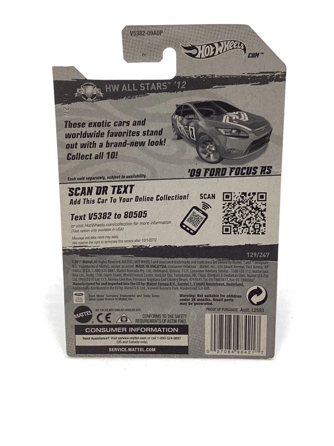 2012 hot wheels super treasure hunt #129 09 Ford Focus RS - Image 7